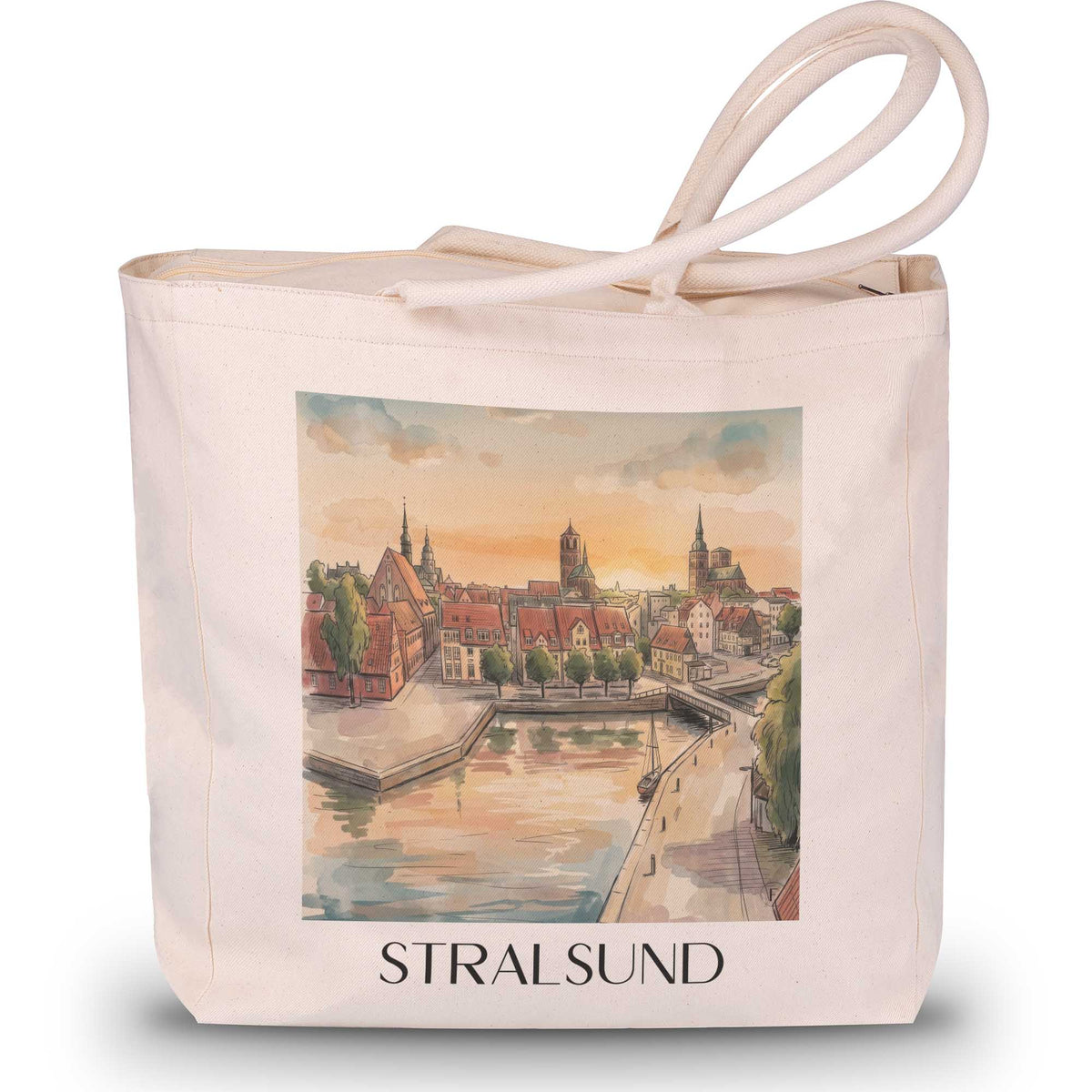 stralsund-vorpommern-deutschland-einkaufstasche-aquarell