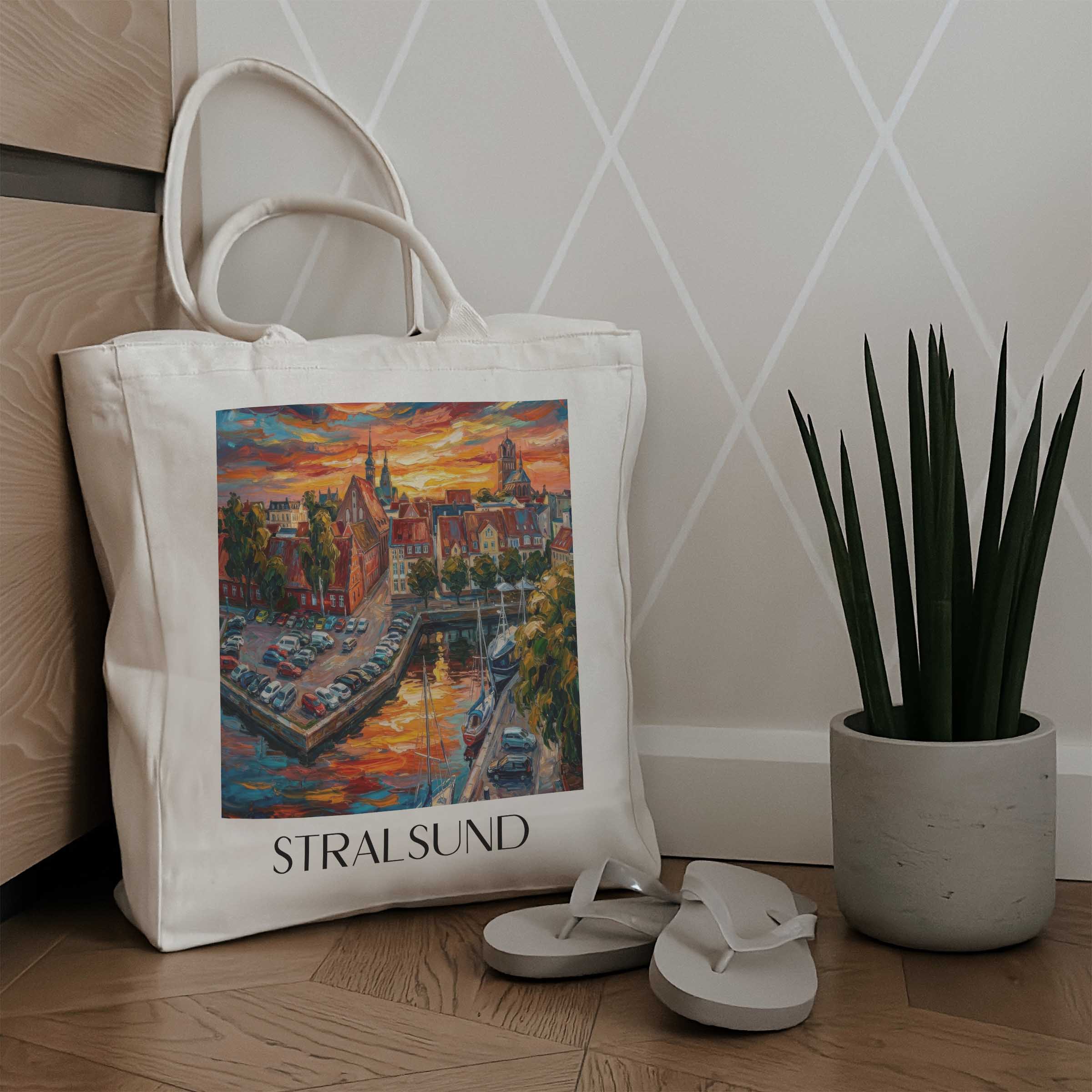 stralsund-vorpommern-deutschland-einkaufstasche-oil-painting-oelgemaelde