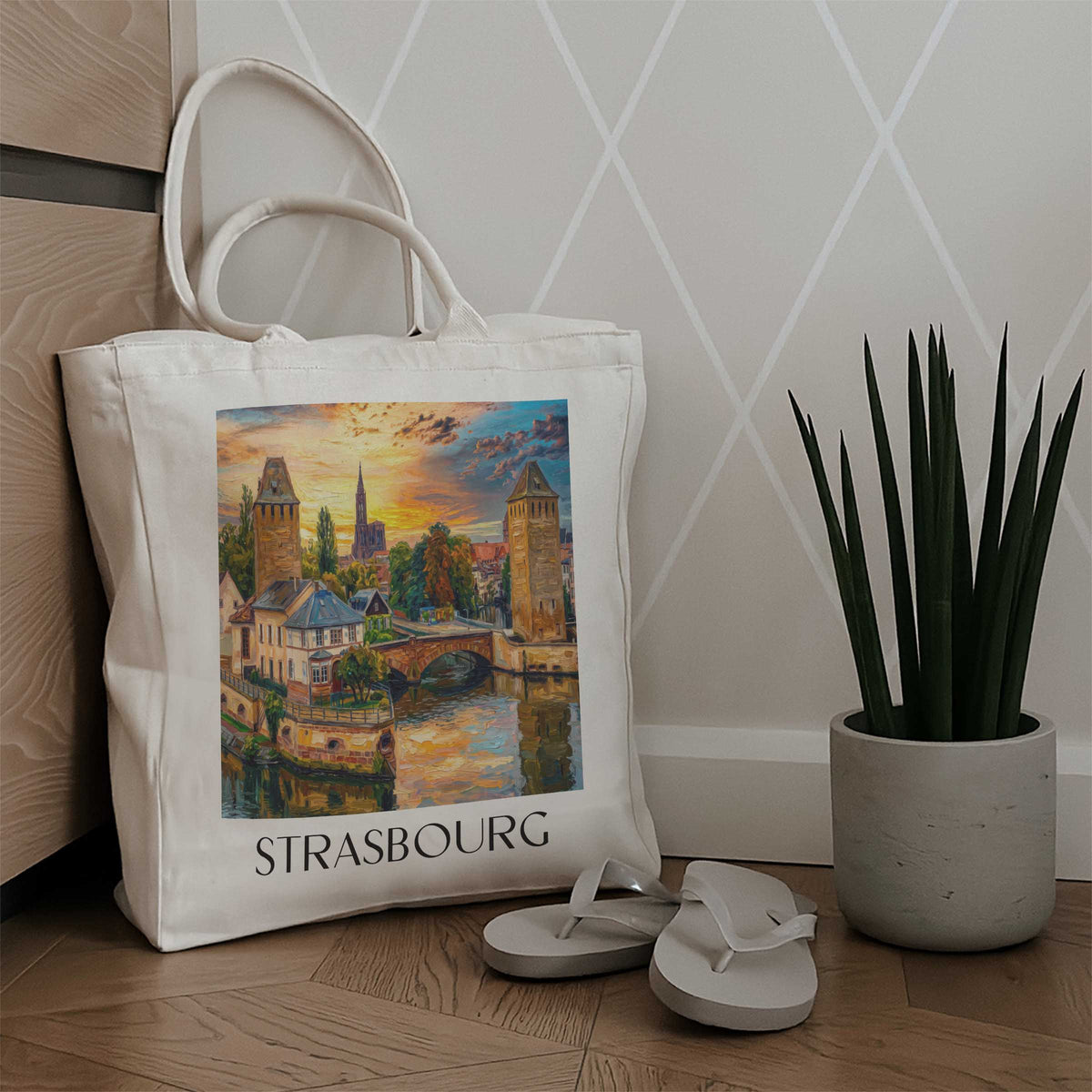 strasbourg-elsass-frankreich-einkaufstasche-oil-painting-oelgemaelde