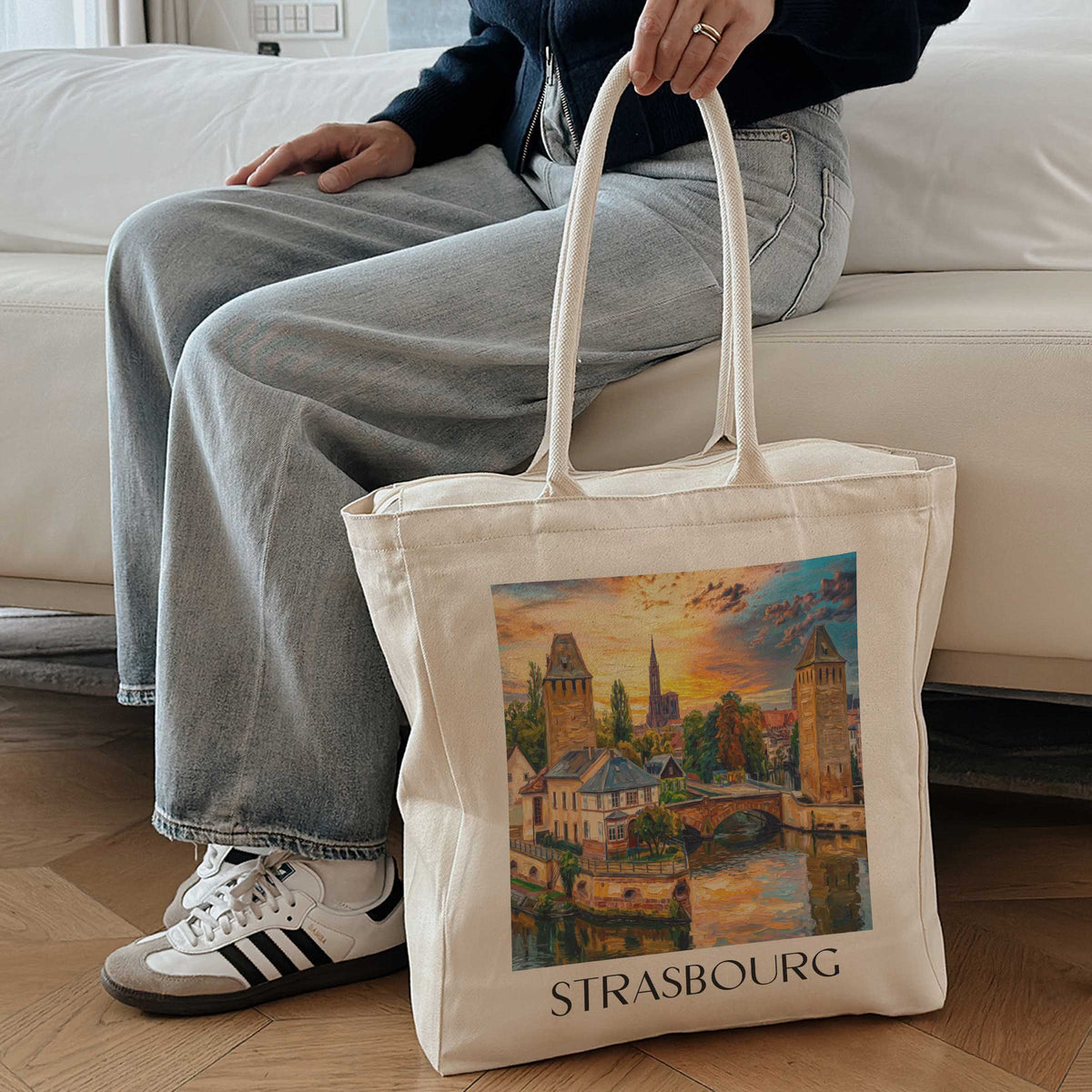 strasbourg-elsass-frankreich-einkaufstasche-oil-painting-oelgemaelde