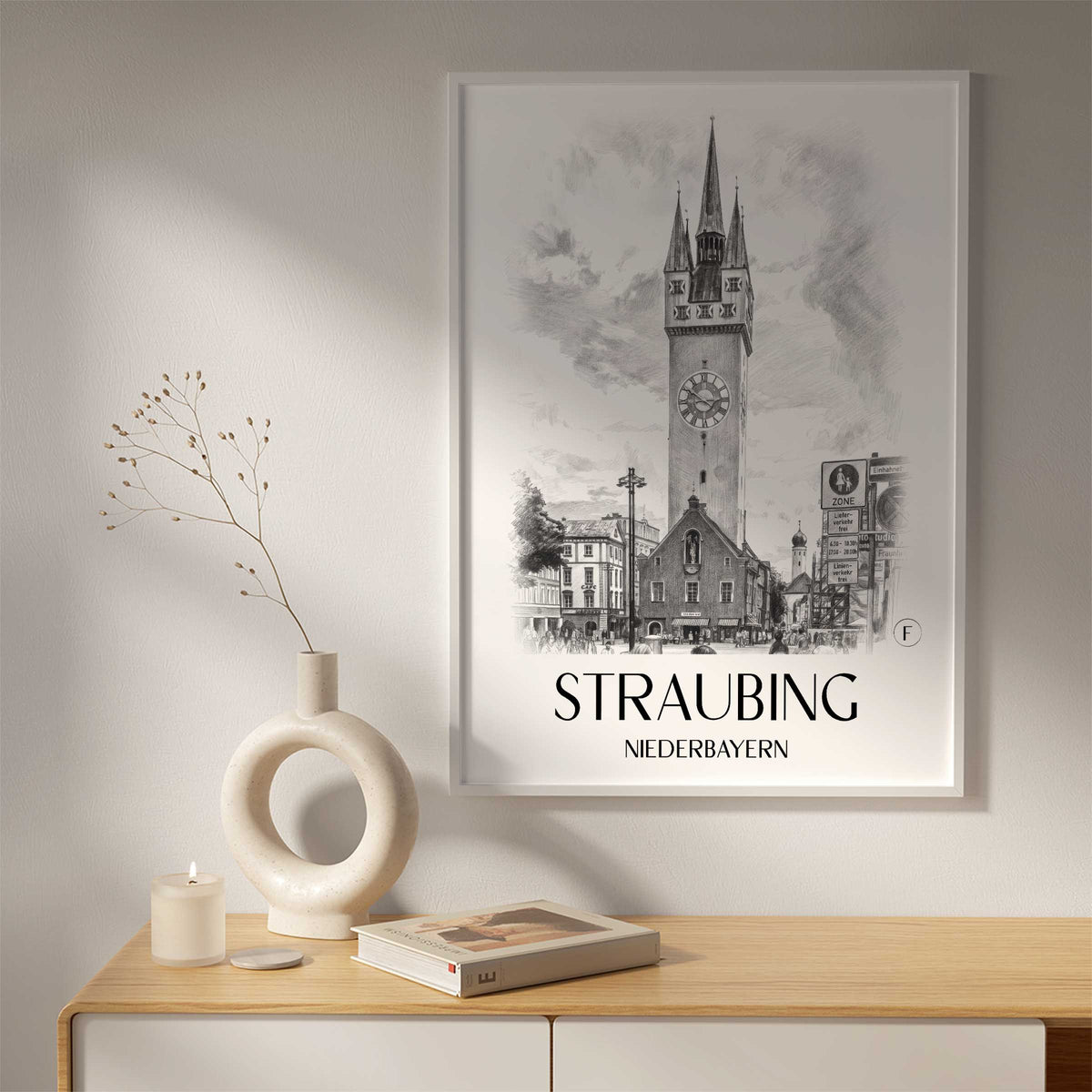 straubing-niederbayern-deutschland-poster-bleistift-zeichnung-drawing