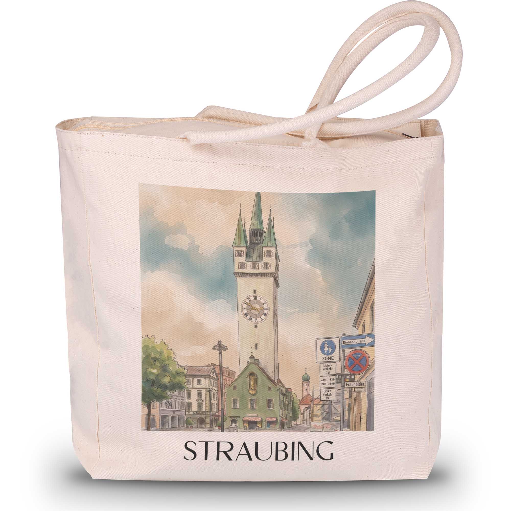 straubing-niederbayern-deutschland-einkaufstasche-aquarell