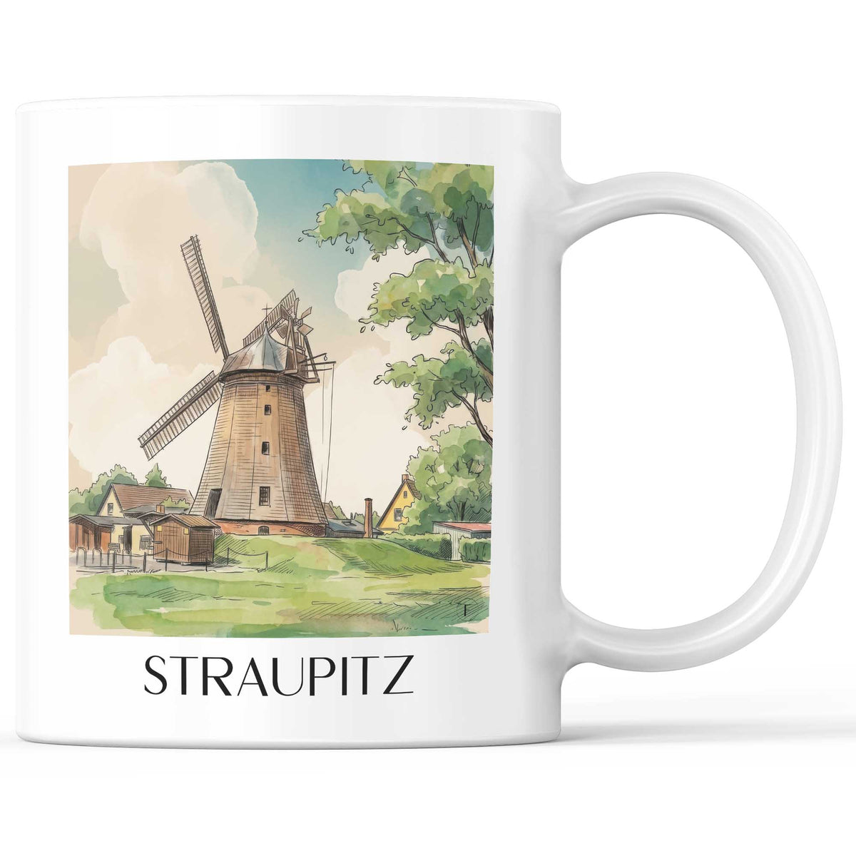 Straupitz Kaffeebecher - Spreewald - Deutschland Becher - Kaffeetasse im Aquarell Stil - favplace