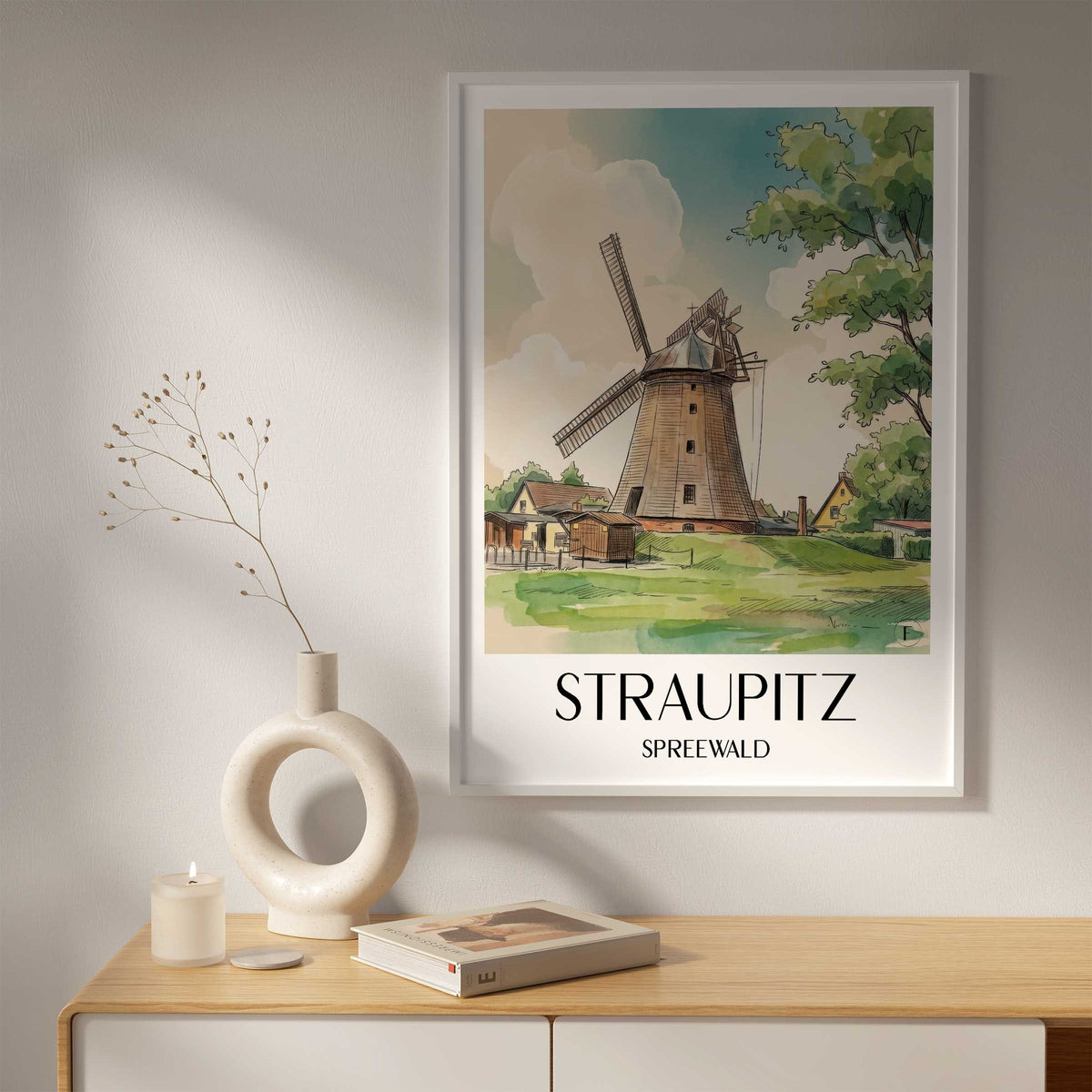 straupitz-spreewald-deutschland-poster-aquarell