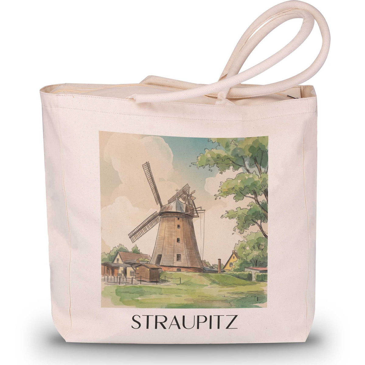 straupitz-spreewald-deutschland-einkaufstasche-aquarell