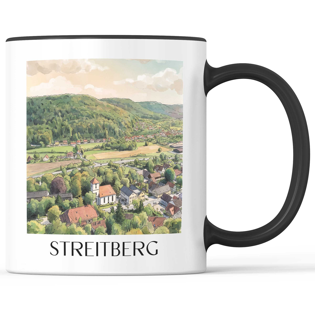 streitberg-fränkische-schweiz-deutschland-kaffeebecher-aquarell