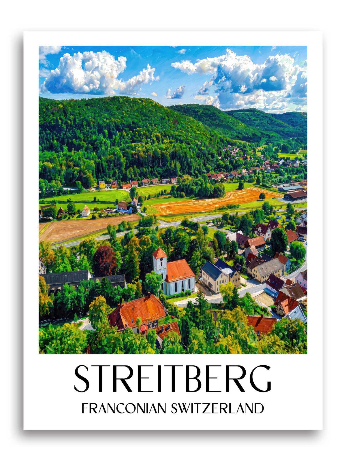 Streitberg Poster - Fränkische Schweiz - Deutschland Kunstdruck - Ölgemälde von A4 bis A1 - favplace