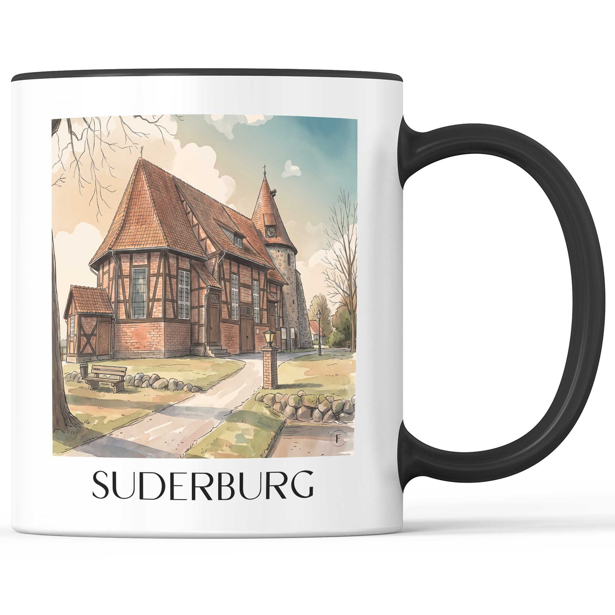 suderburg-lüneburger-heide-deutschland-kaffeebecher-aquarell