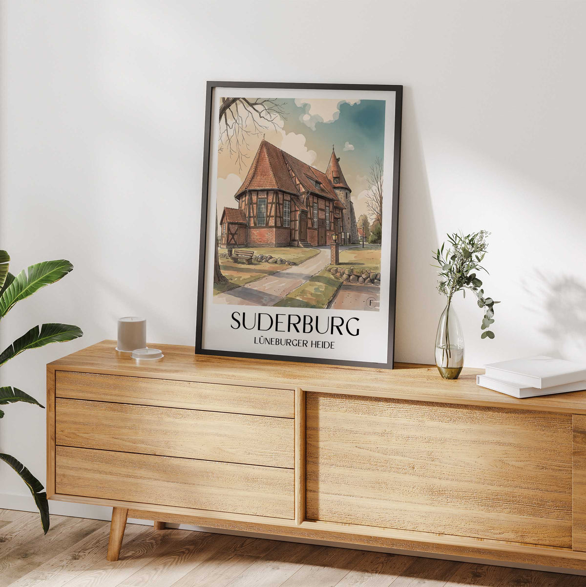 suderburg-lüneburger-heide-deutschland-poster-aquarell