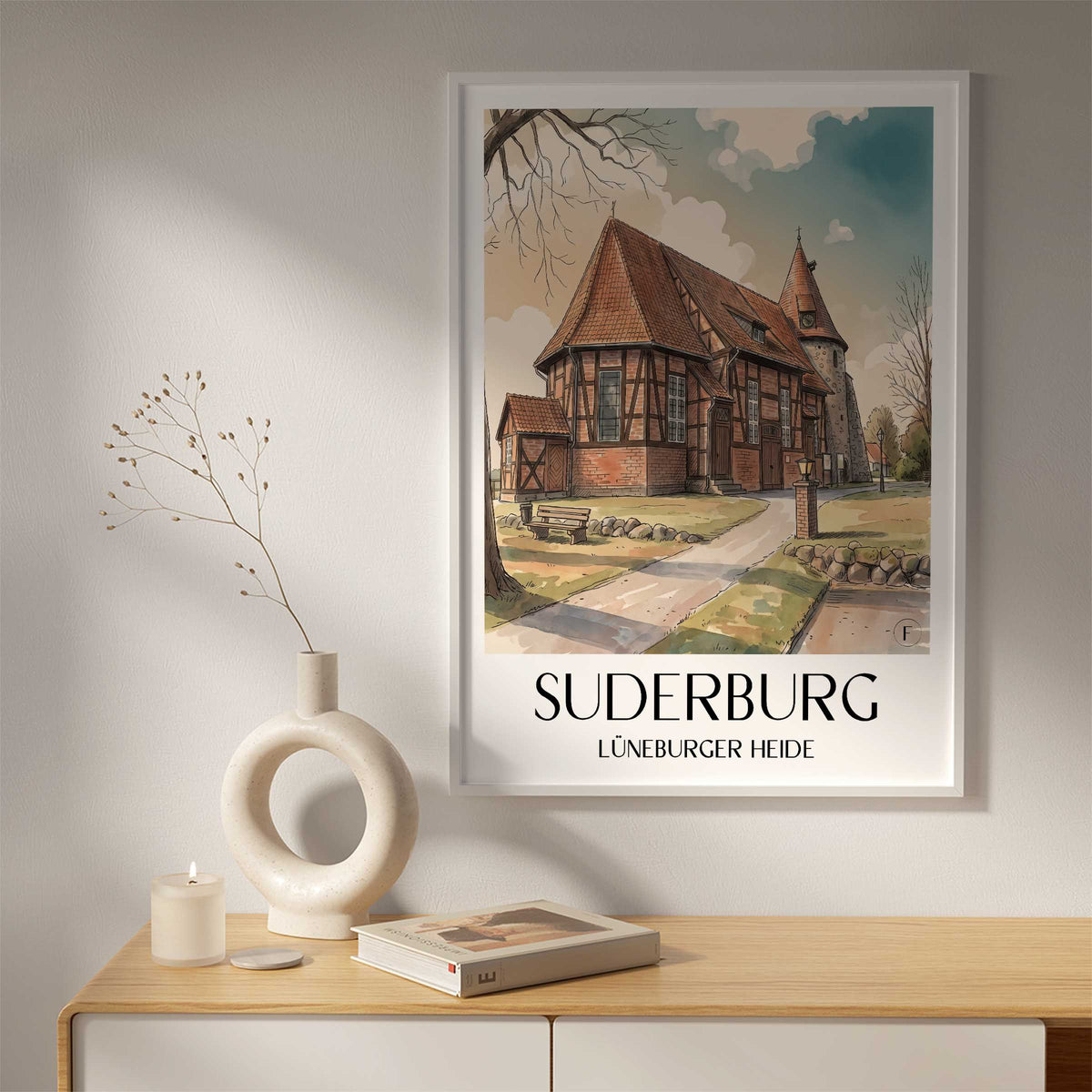 suderburg-lüneburger-heide-deutschland-poster-aquarell