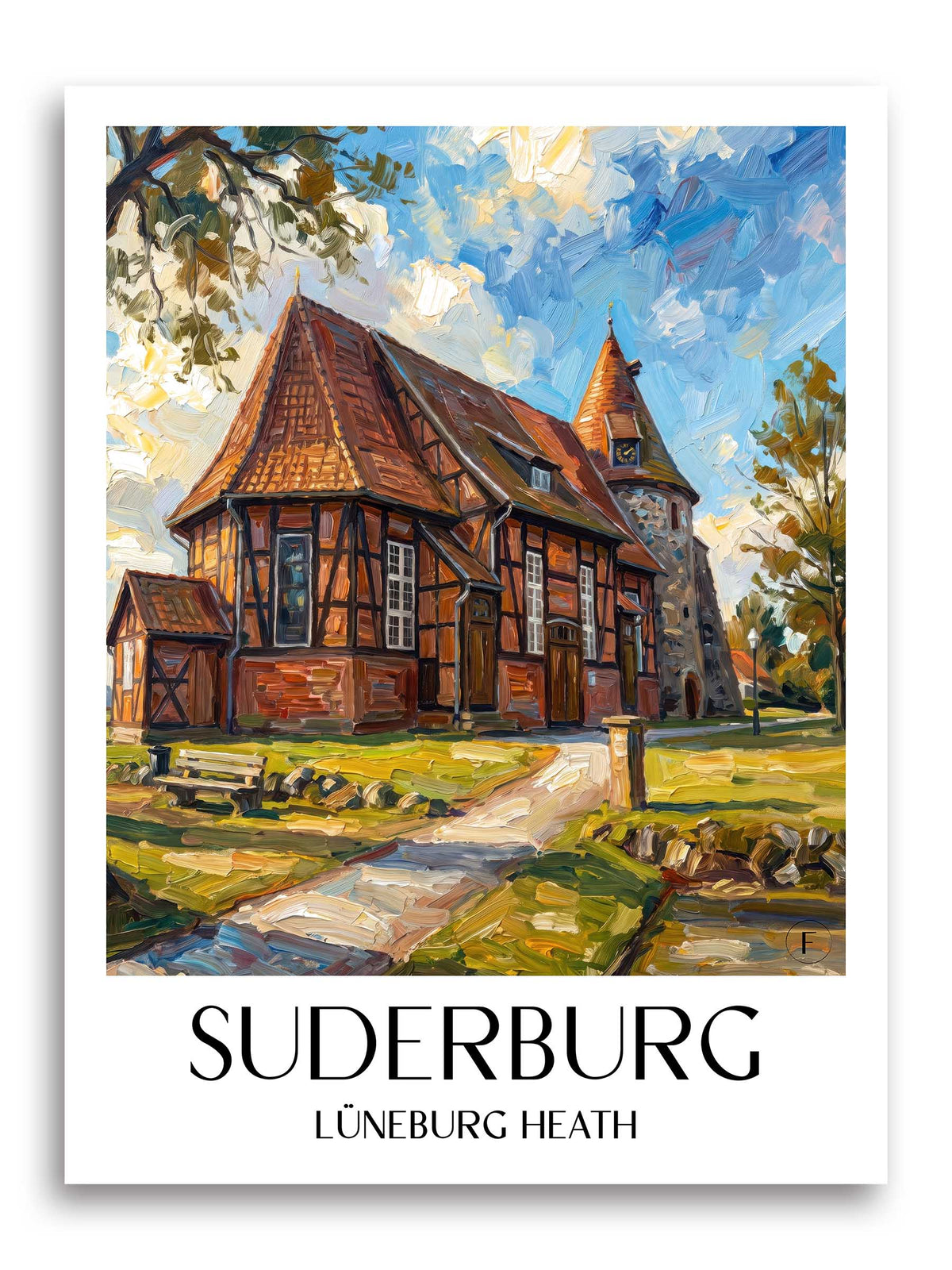 Suderburg Poster - Lüneburger Heide - Deutschland Kunstdruck - Ölgemälde von A4 bis A1 - favplace
