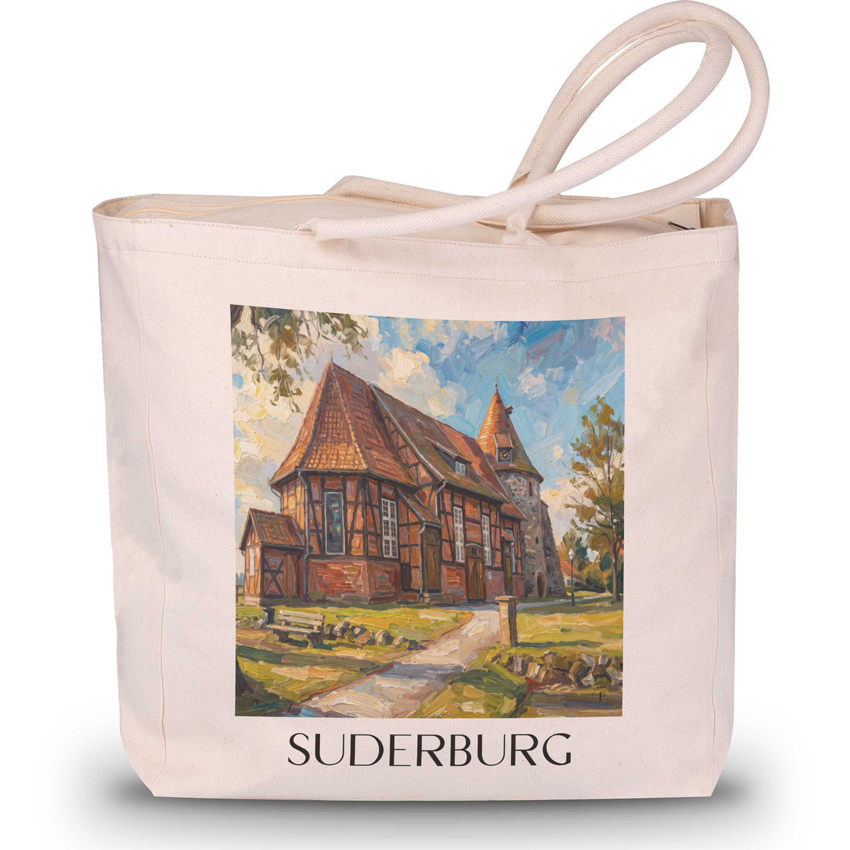 suderburg-lüneburger-heide-deutschland-einkaufstasche-oil-painting-oelgemaelde