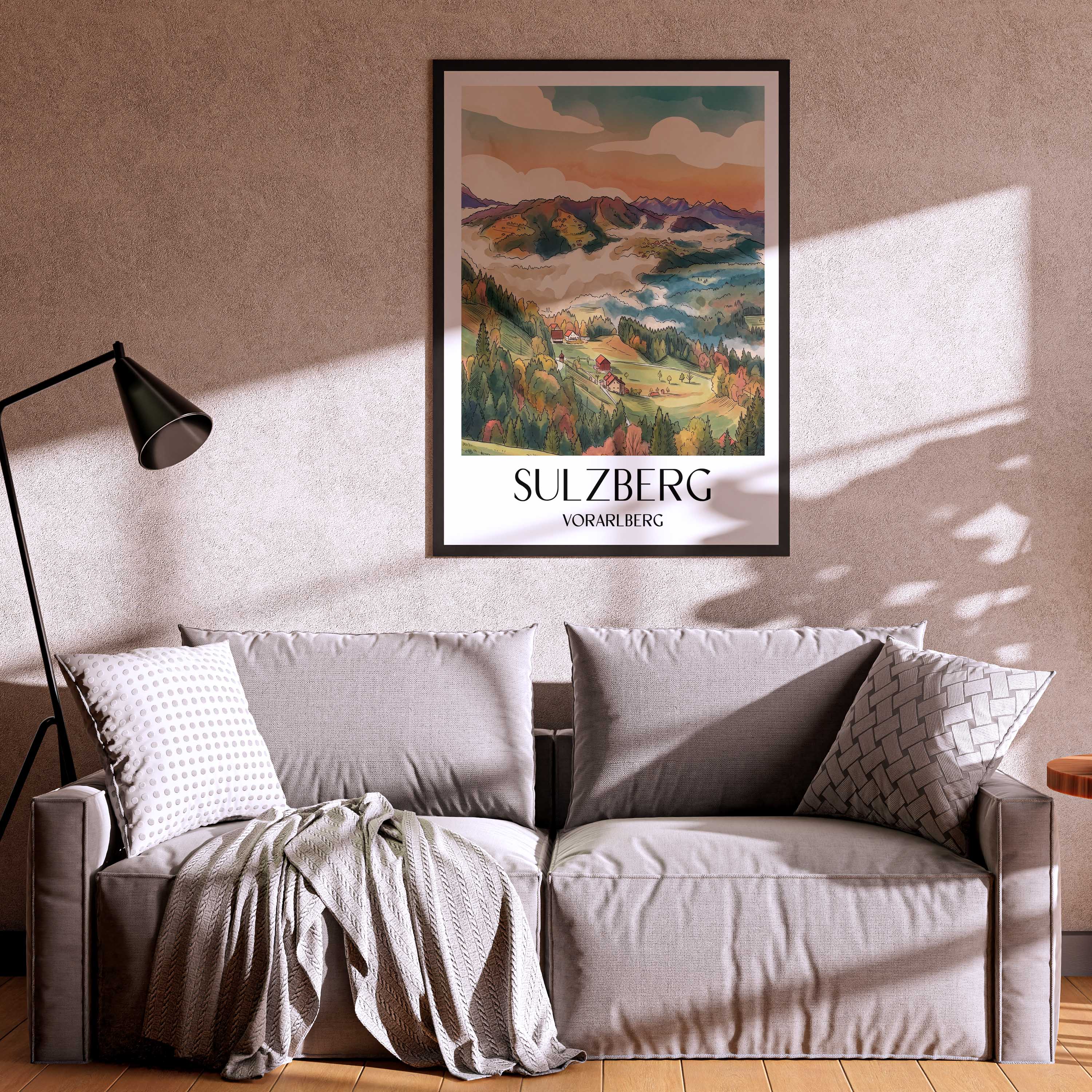 sulzberg-vorarlberg-österreich-poster-aquarell