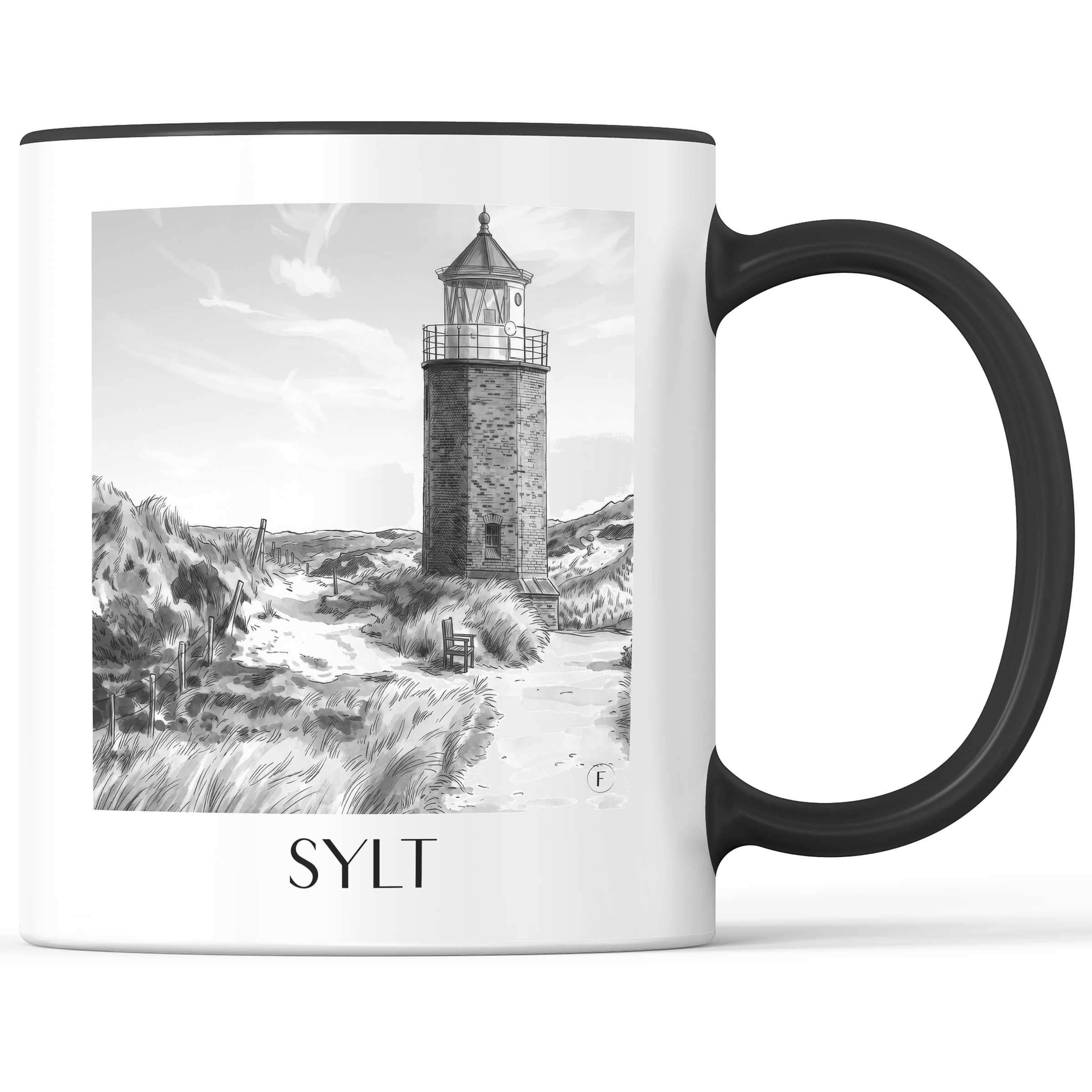 sylt-deutschland-kaffeebecher-aquarell-schwarz-weiss