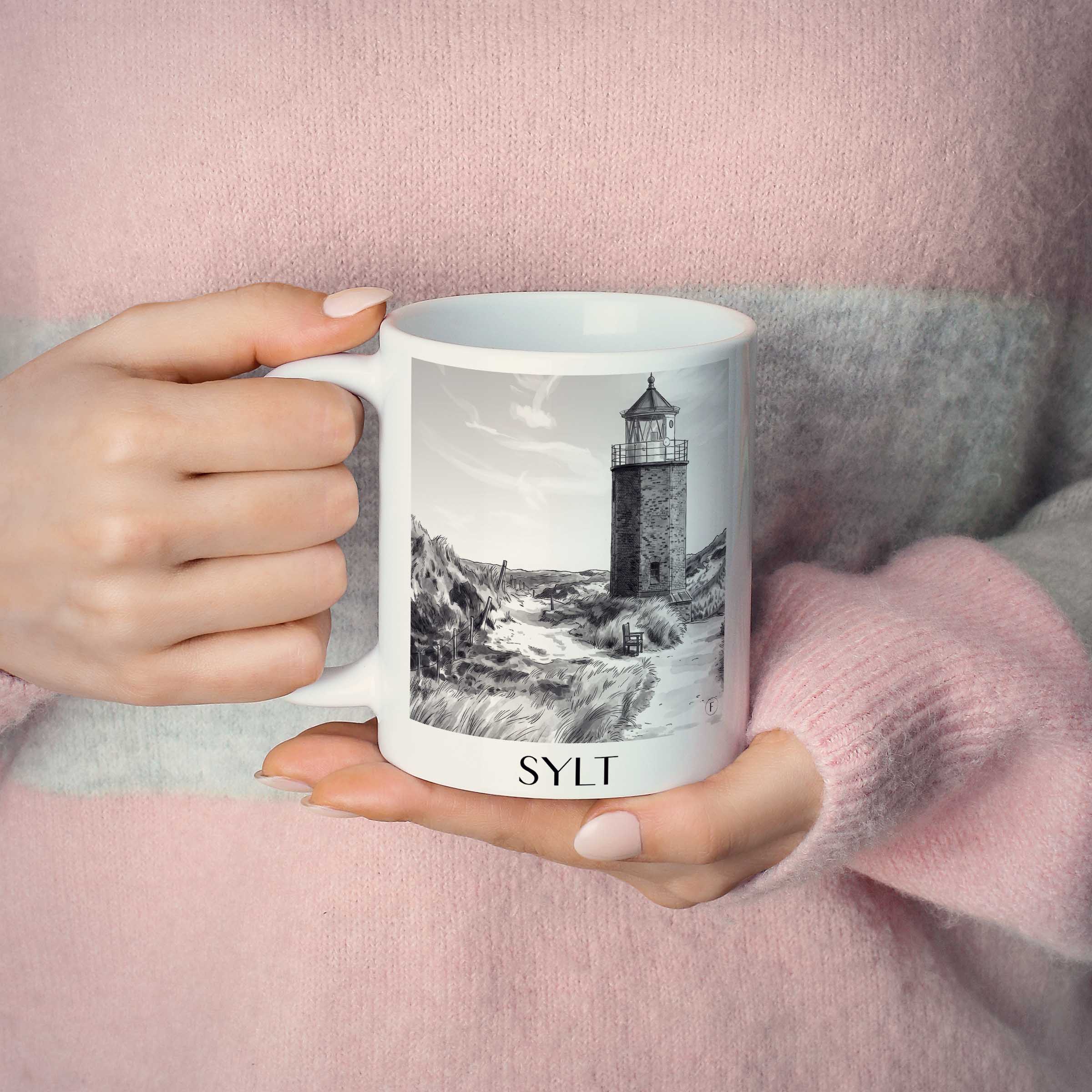 sylt-deutschland-kaffeebecher-aquarell-schwarz-weiss
