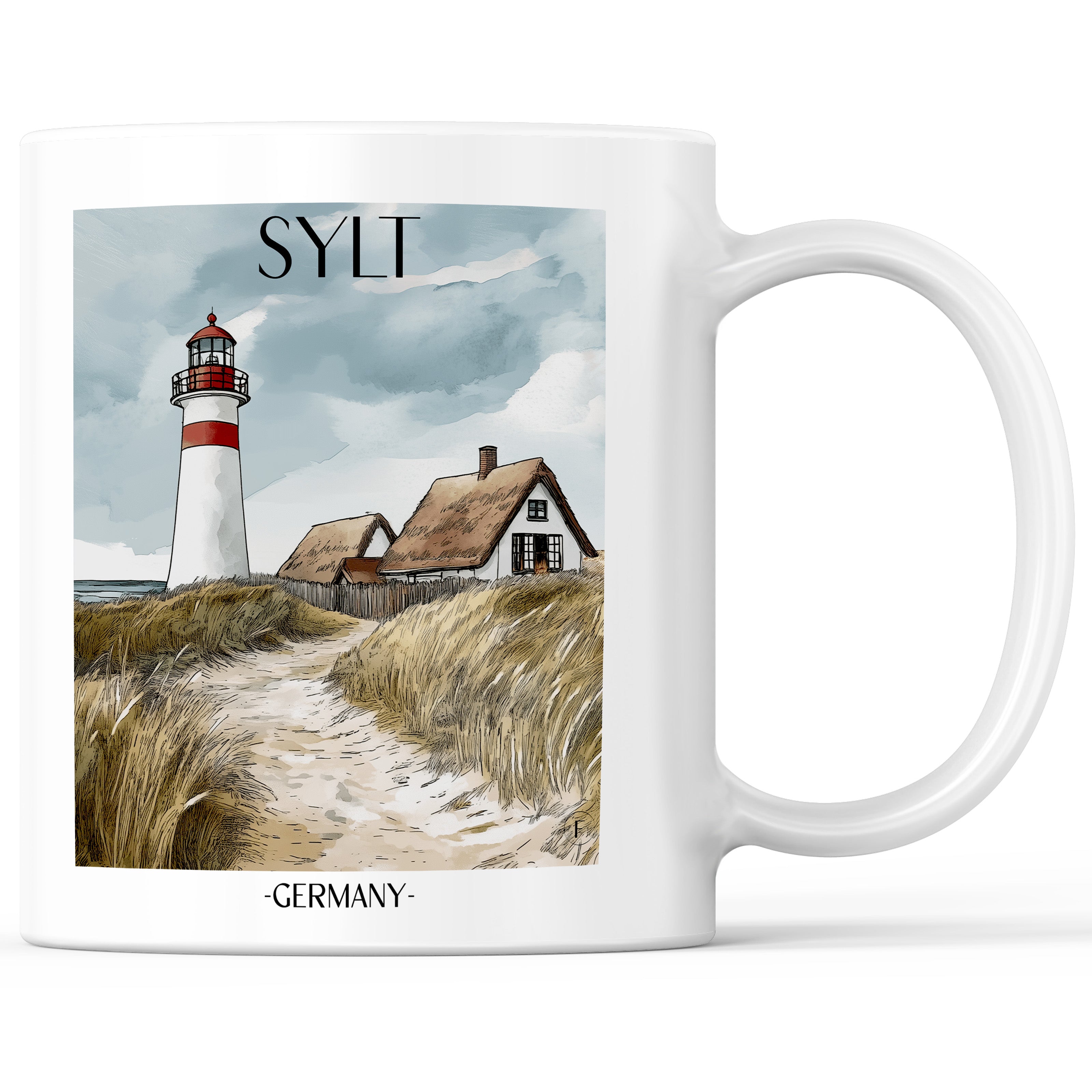 Sylt - Deutschland Becher - Kaffeetasse im Aquarell Stil - favplace
