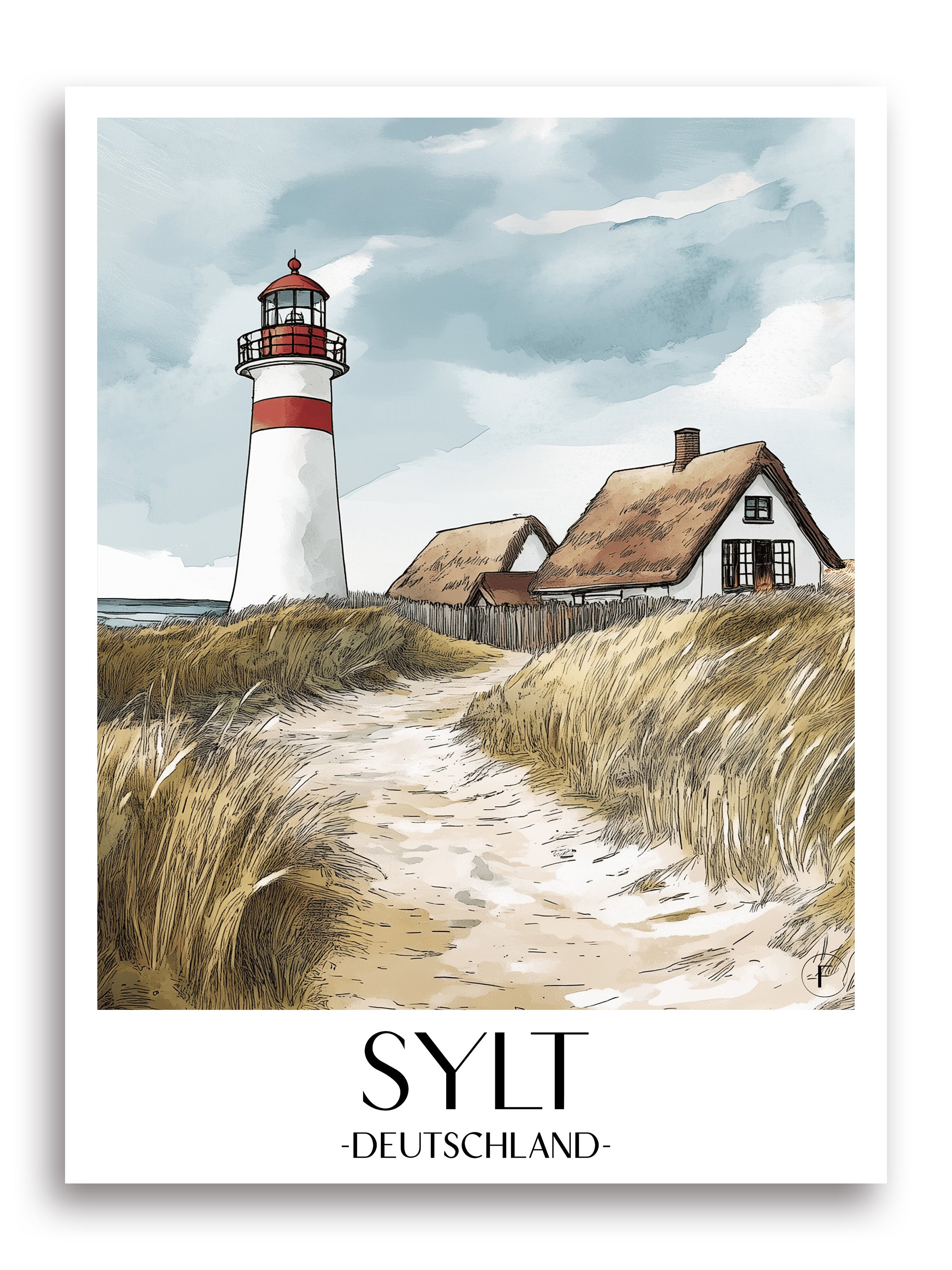 sylt-deutschland-poster-aquarell