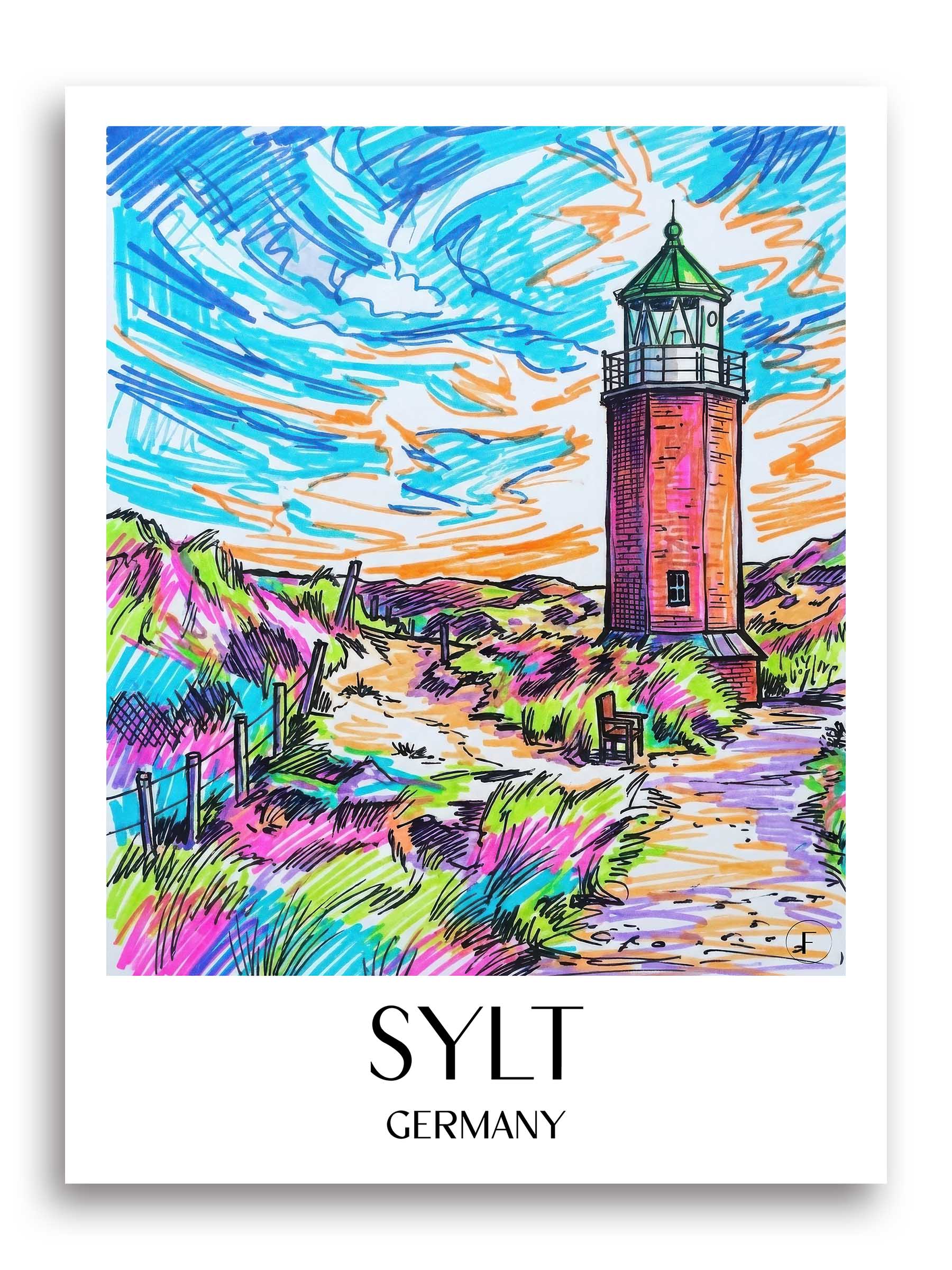 Sylt Poster - - Deutschland Kunstdruck - Tag Graffiti von A4 bis A1 - favplace