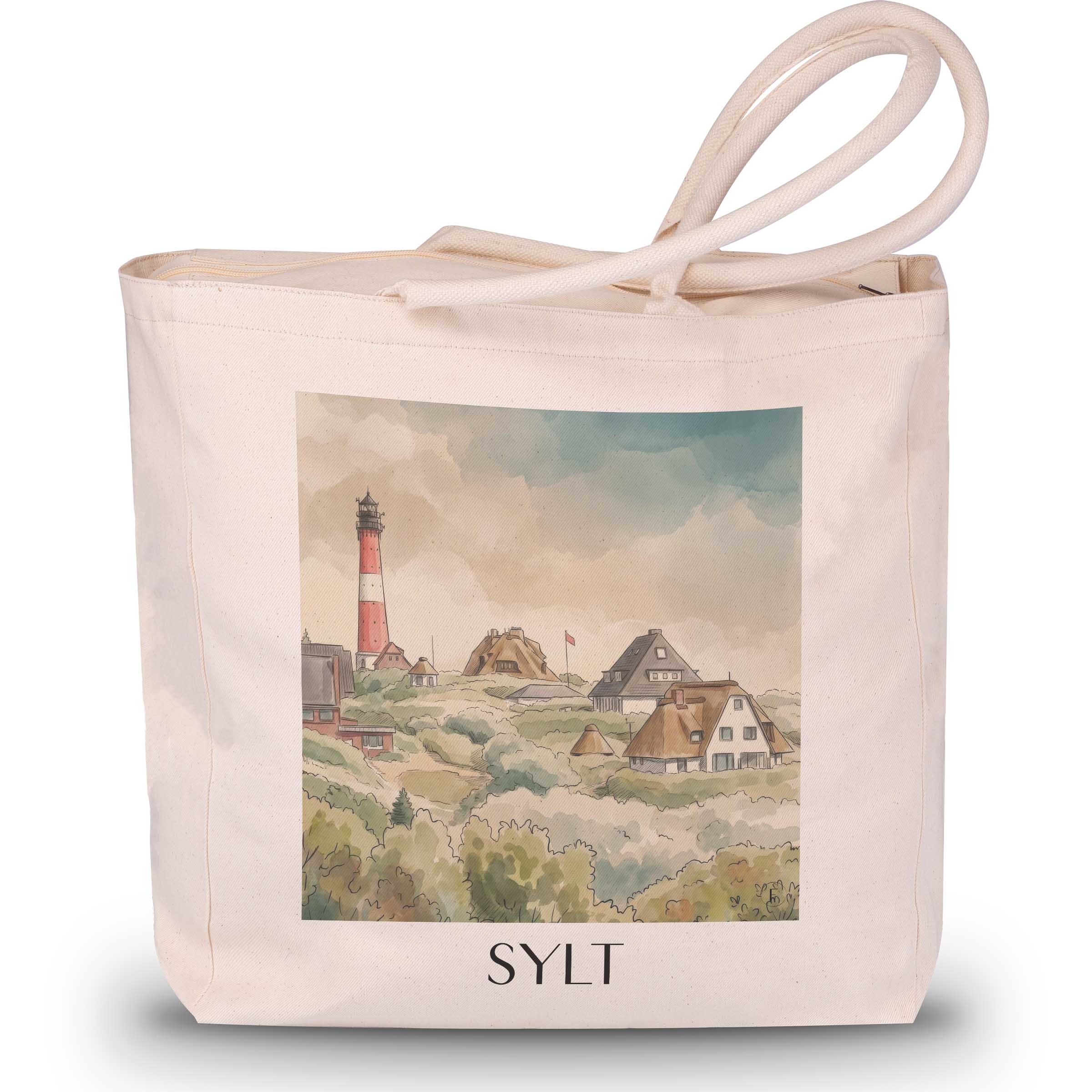 sylt-westerland-deutschland-einkaufstasche-aquarell