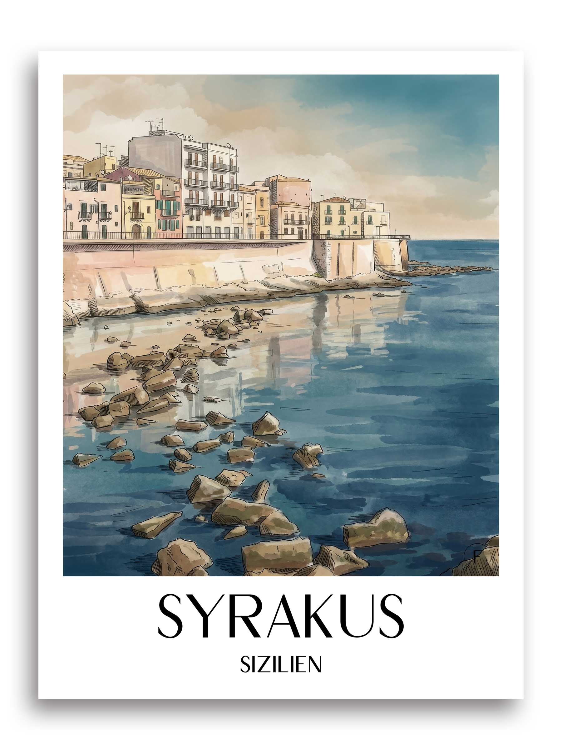 syrakus-sizilien-italien-poster-aquarell