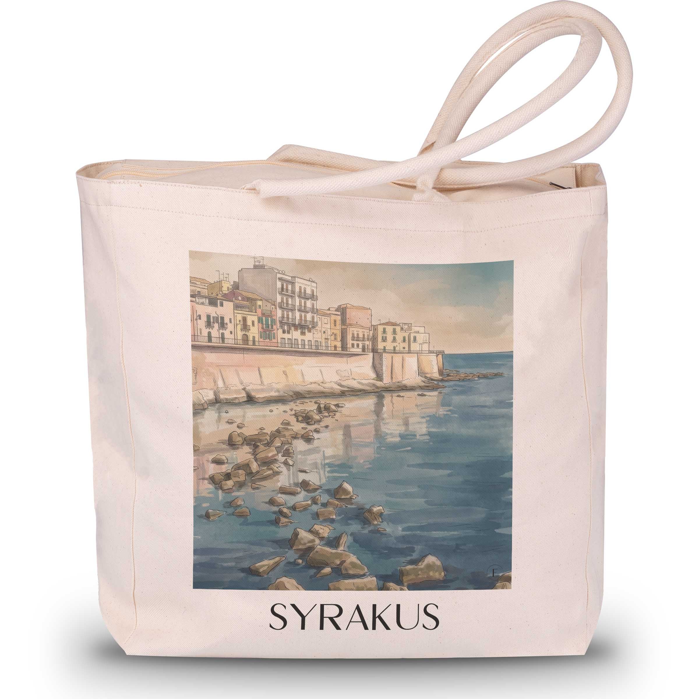 syrakus-sizilien-italien-einkaufstasche-aquarell