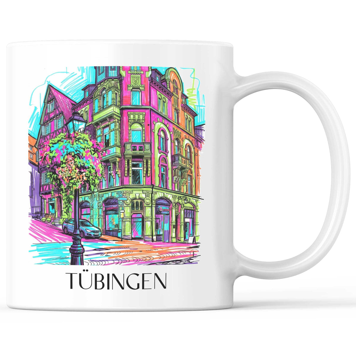 Tübingen - Deutschland Becher - Kaffeetasse im Tag Graffiti Stil - favplace