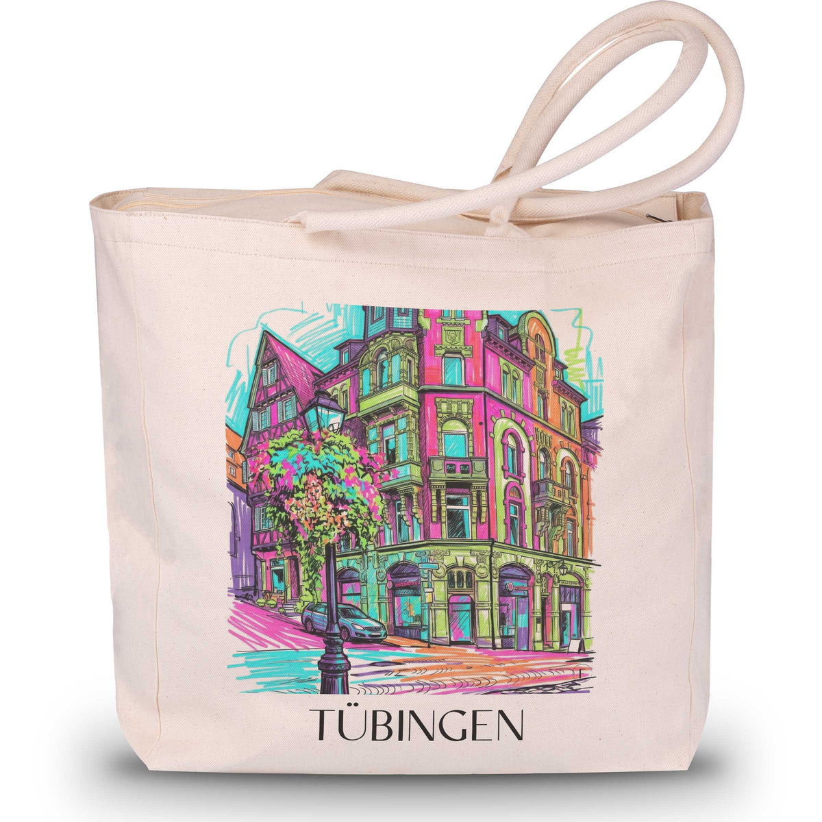 Tübingen - Deutschland Tote Bag - Einkaufstasche im Tag Graffiti Stil - favplace