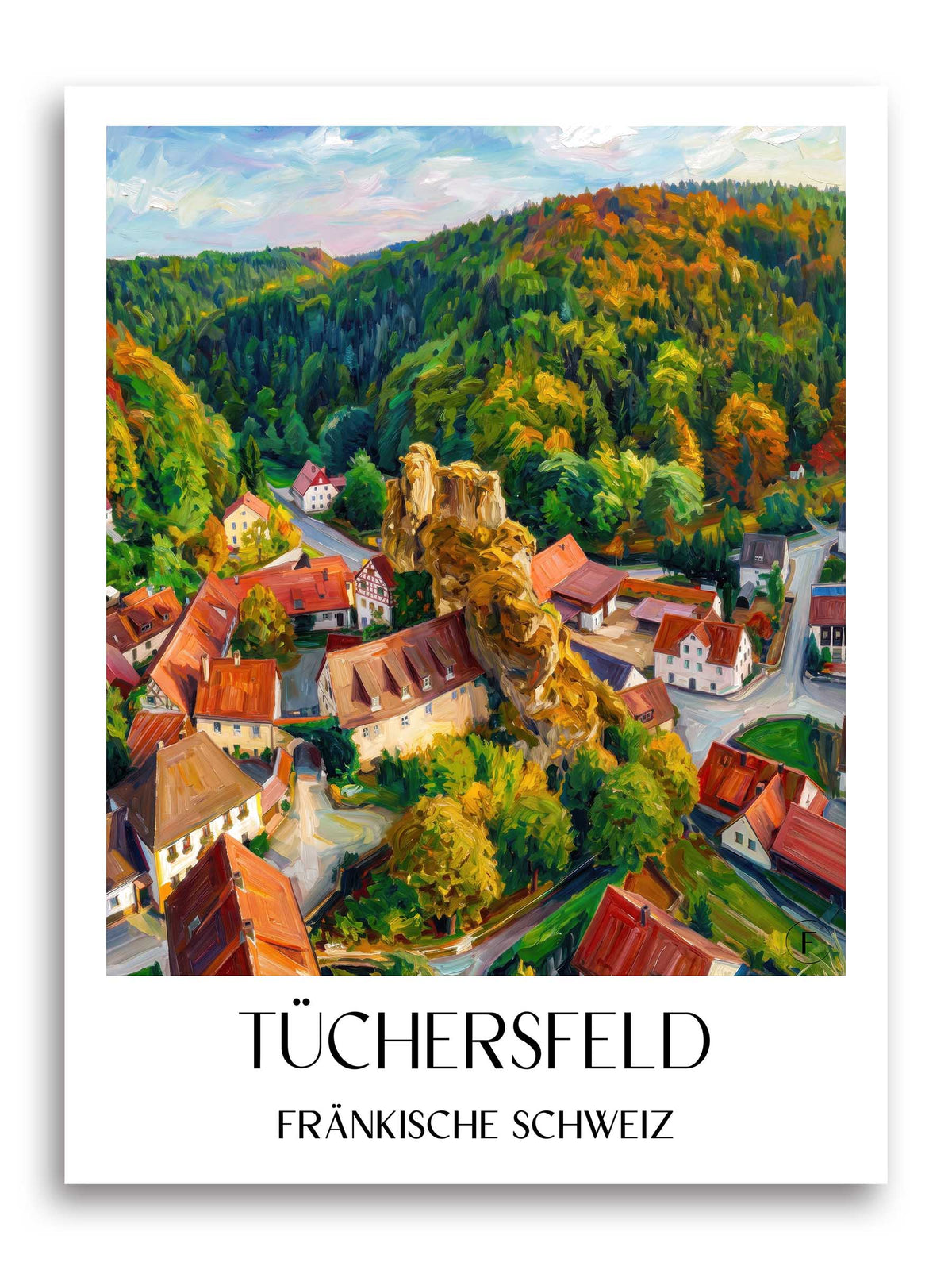 tüchersfeld-fränkische-schweiz-deutschland-poster-oil-painting-oelgemaelde
