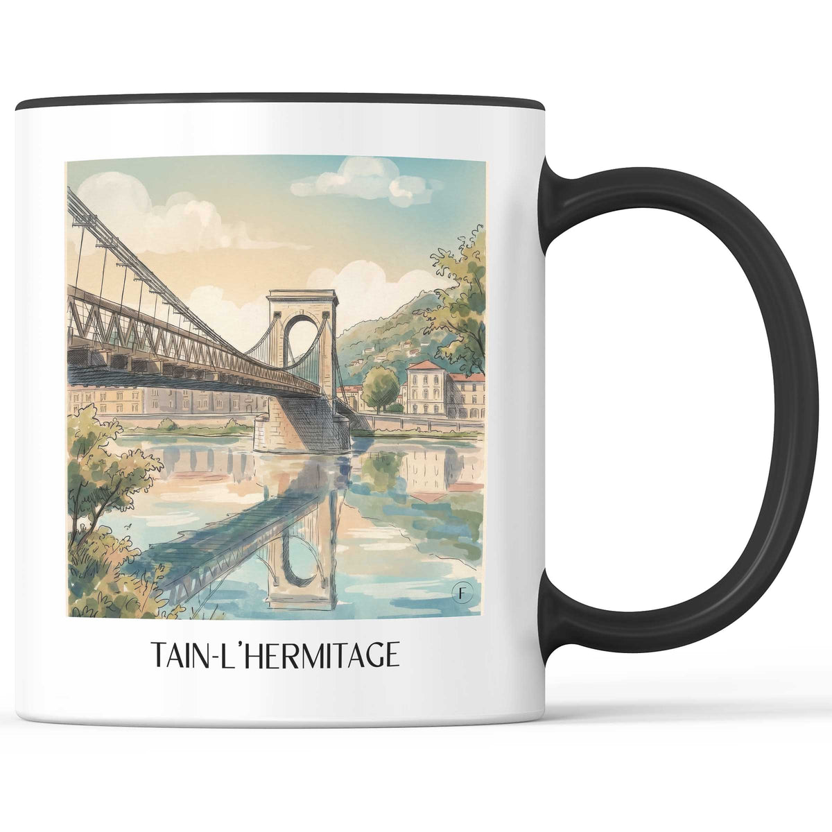 tain-l'hermitage-vallée-du-rhône-frankreich-kaffeebecher-aquarell