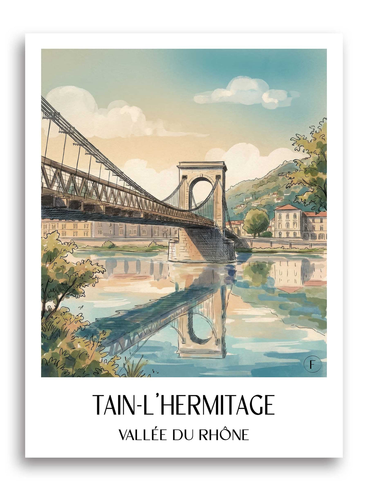 tain-l'hermitage-vallée-du-rhône-frankreich-poster-aquarell