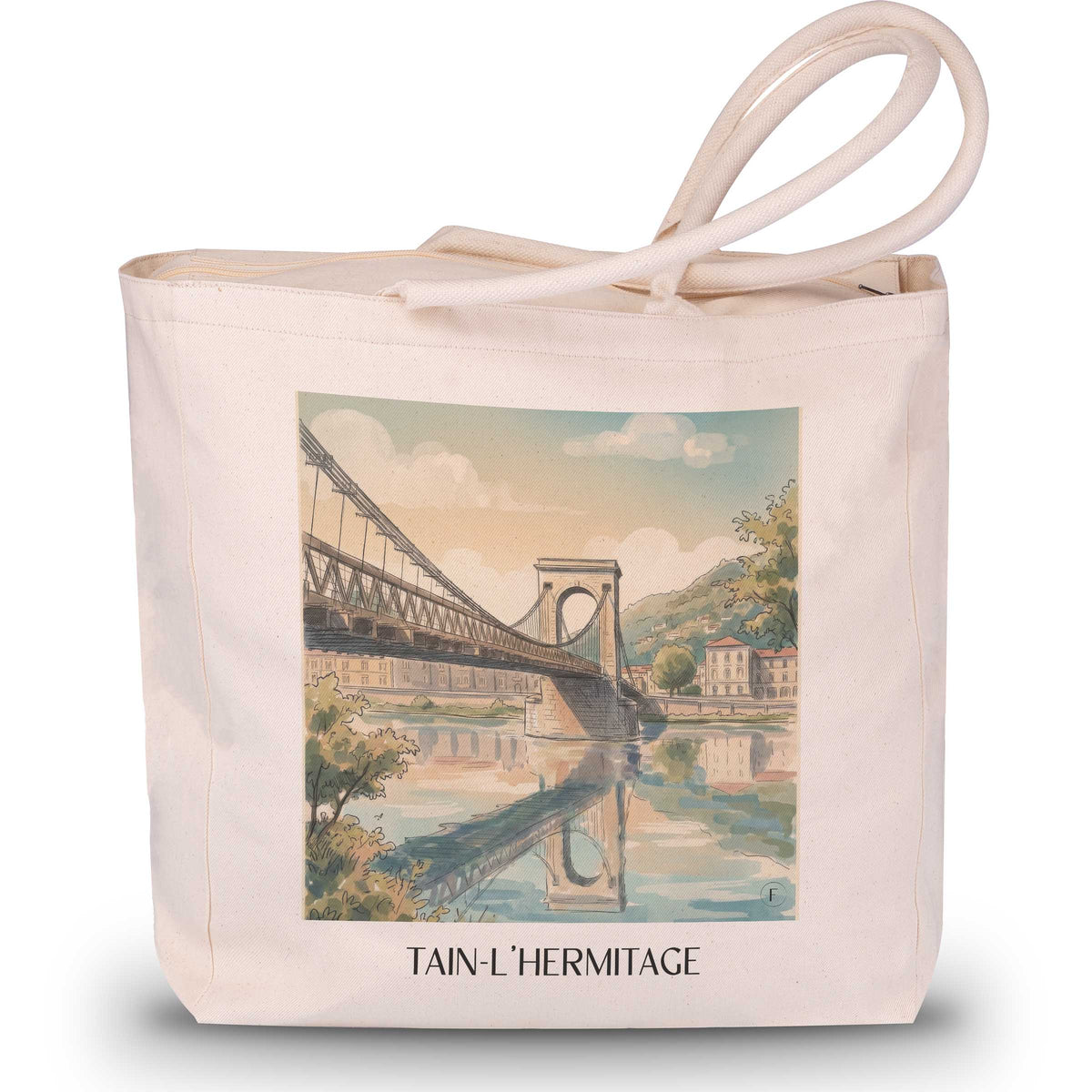 tain-l'hermitage-vallée-du-rhône-frankreich-einkaufstasche-aquarell