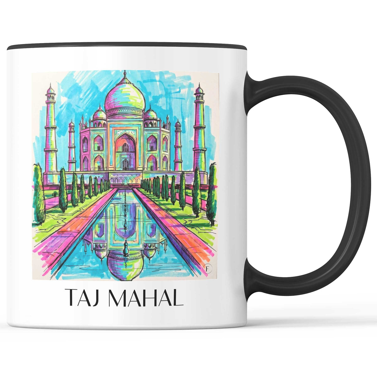 Taj Mahal - Indien Becher - Kaffeetasse im Tag Graffiti Stil - favplace