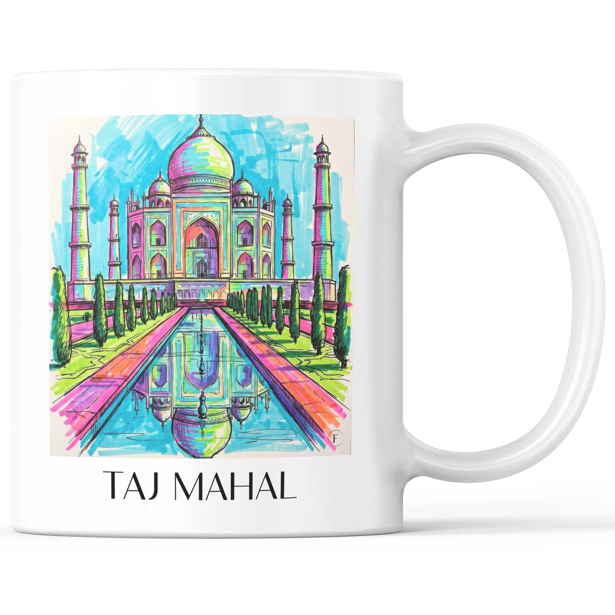 Taj Mahal - Indien Becher - Kaffeetasse im Tag Graffiti Stil - favplace
