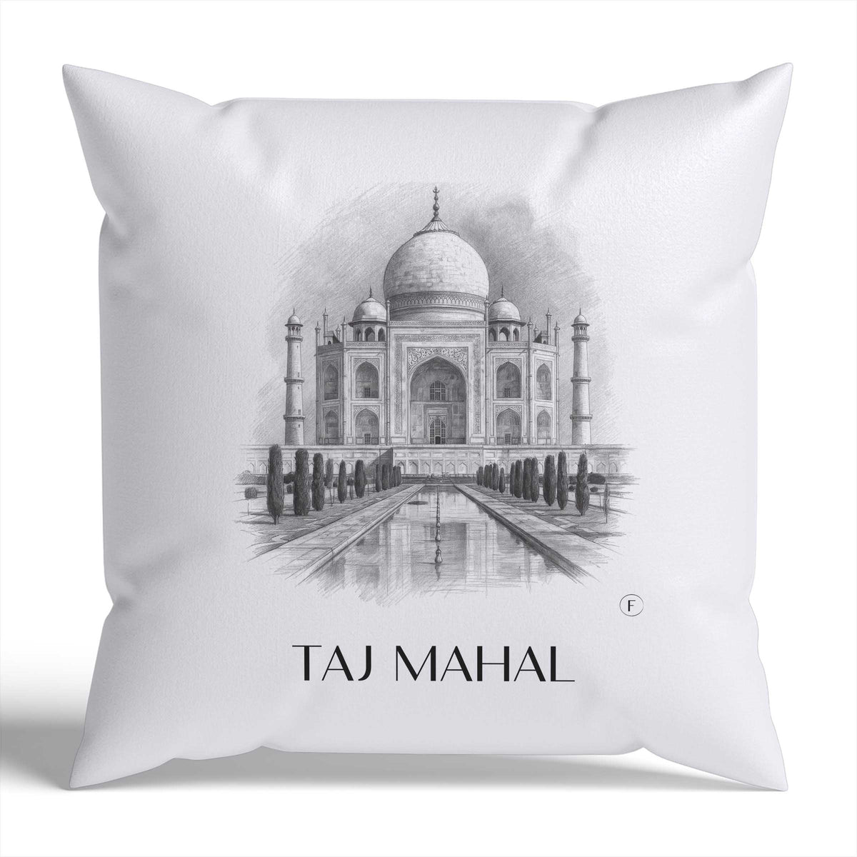 Taj Mahal Kissenhülle - Zierkissen Bezug - Indien - Indien Kissen bzw. Kissenbezug im Zeichnung Stil - favplace