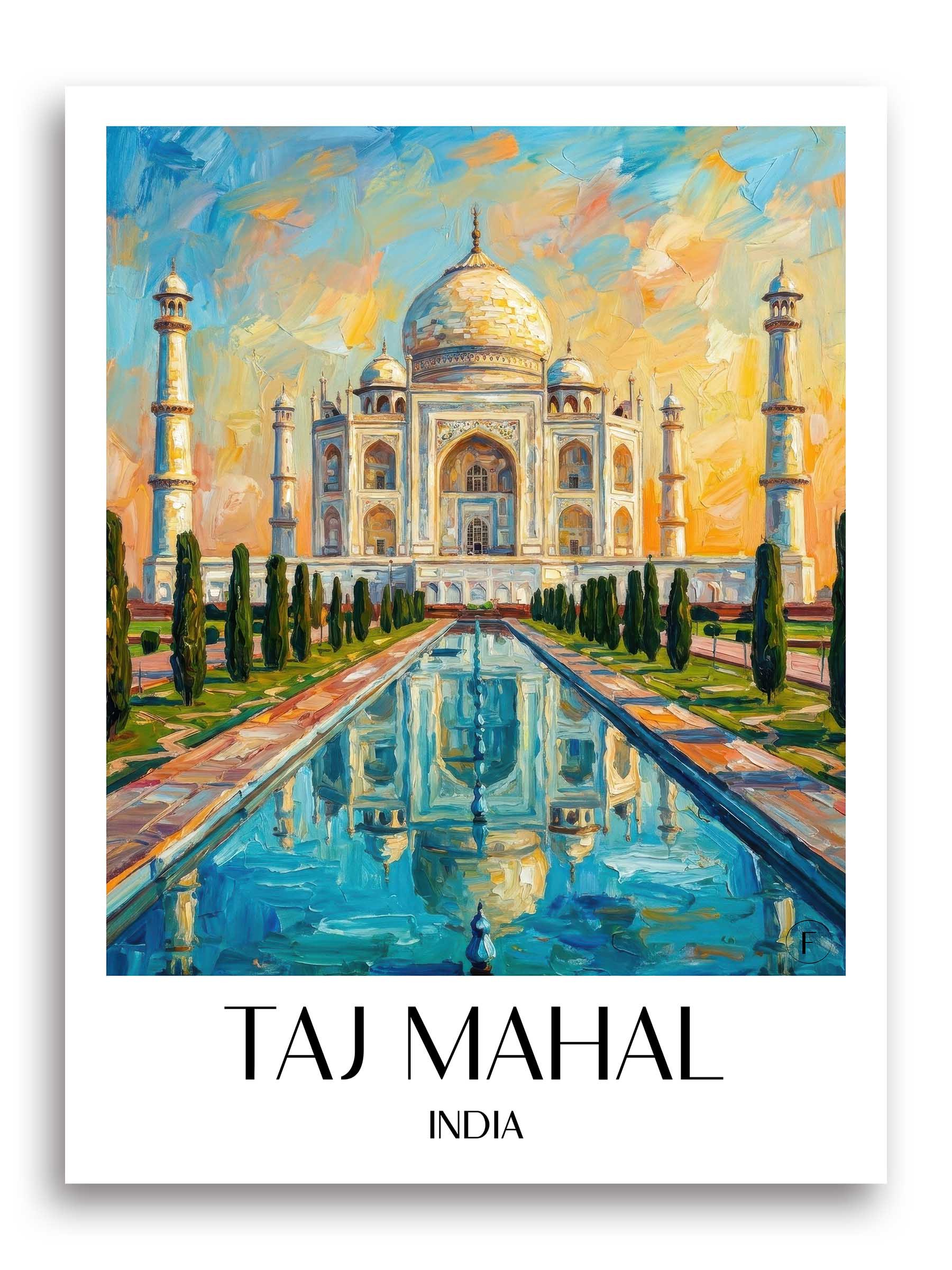 Taj Mahal Poster - - Indien Kunstdruck - Ölgemälde von A4 bis A1 - favplace