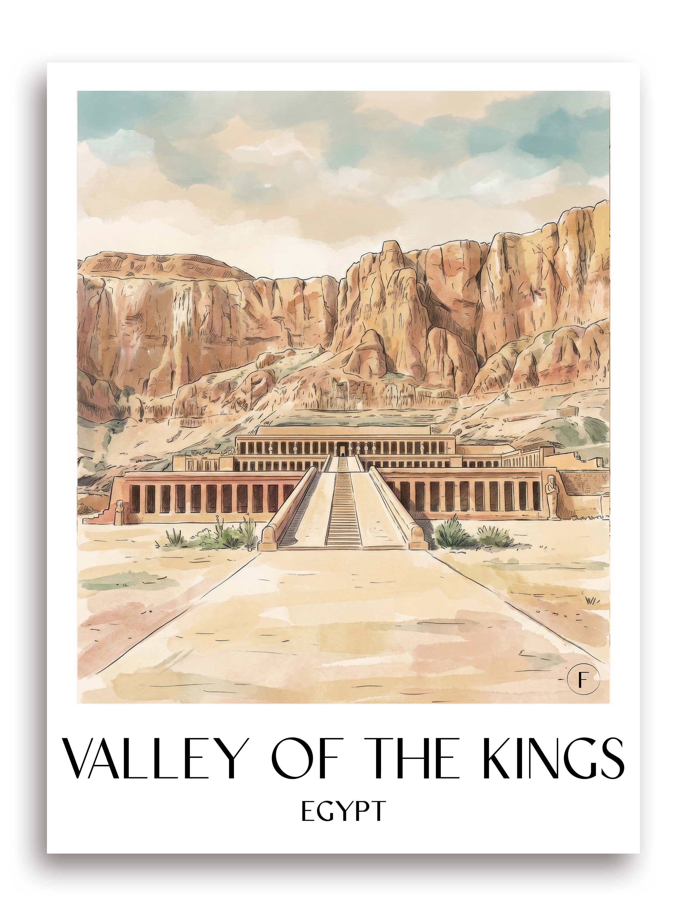 Tal der Könige Poster - Ägypten Kunstdruck - Aquarell von A4 bis A1 - favplace