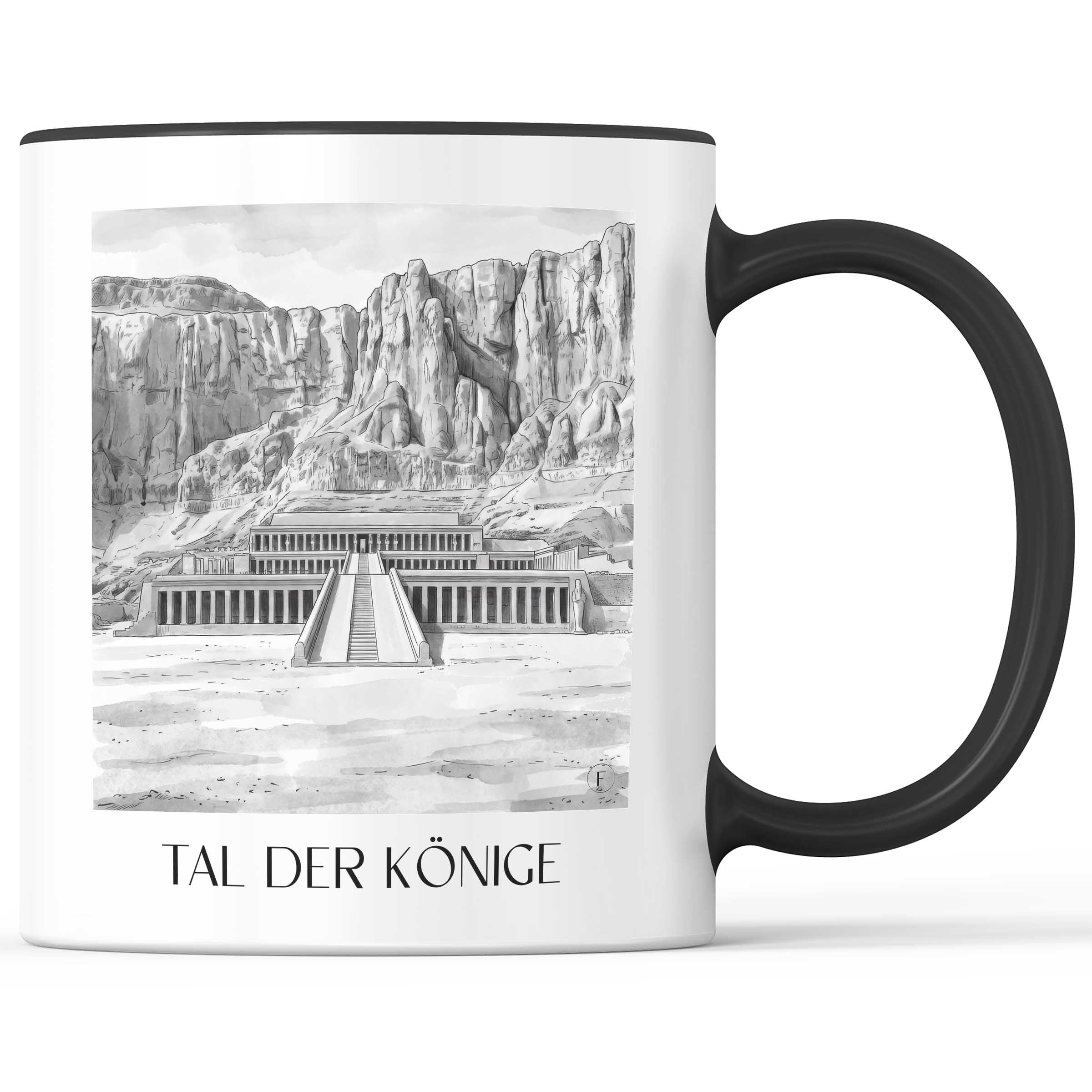 tal-der-könige-ägypten-kaffeebecher-aquarell-schwarz-weiss