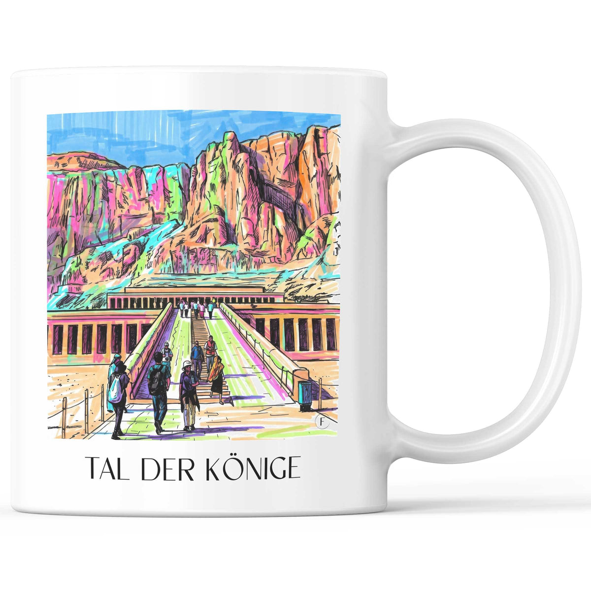Tal der Könige - Ägypten Becher - Kaffeetasse im Tag Graffiti Stil - favplace