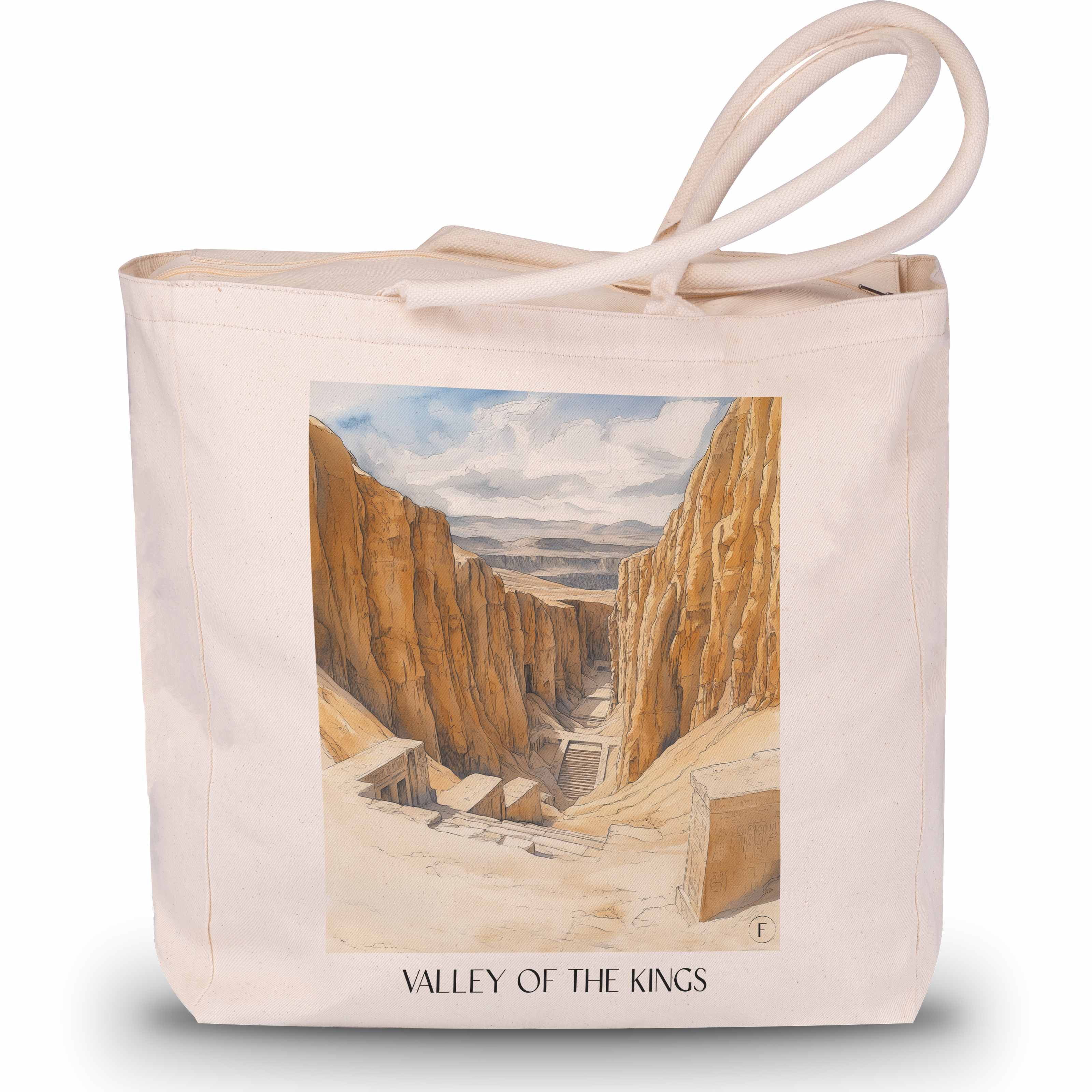 Tal der Könige, Ägypten - Ägypten Tote Bag - Einkaufstasche im Aquarell Stil - favplace