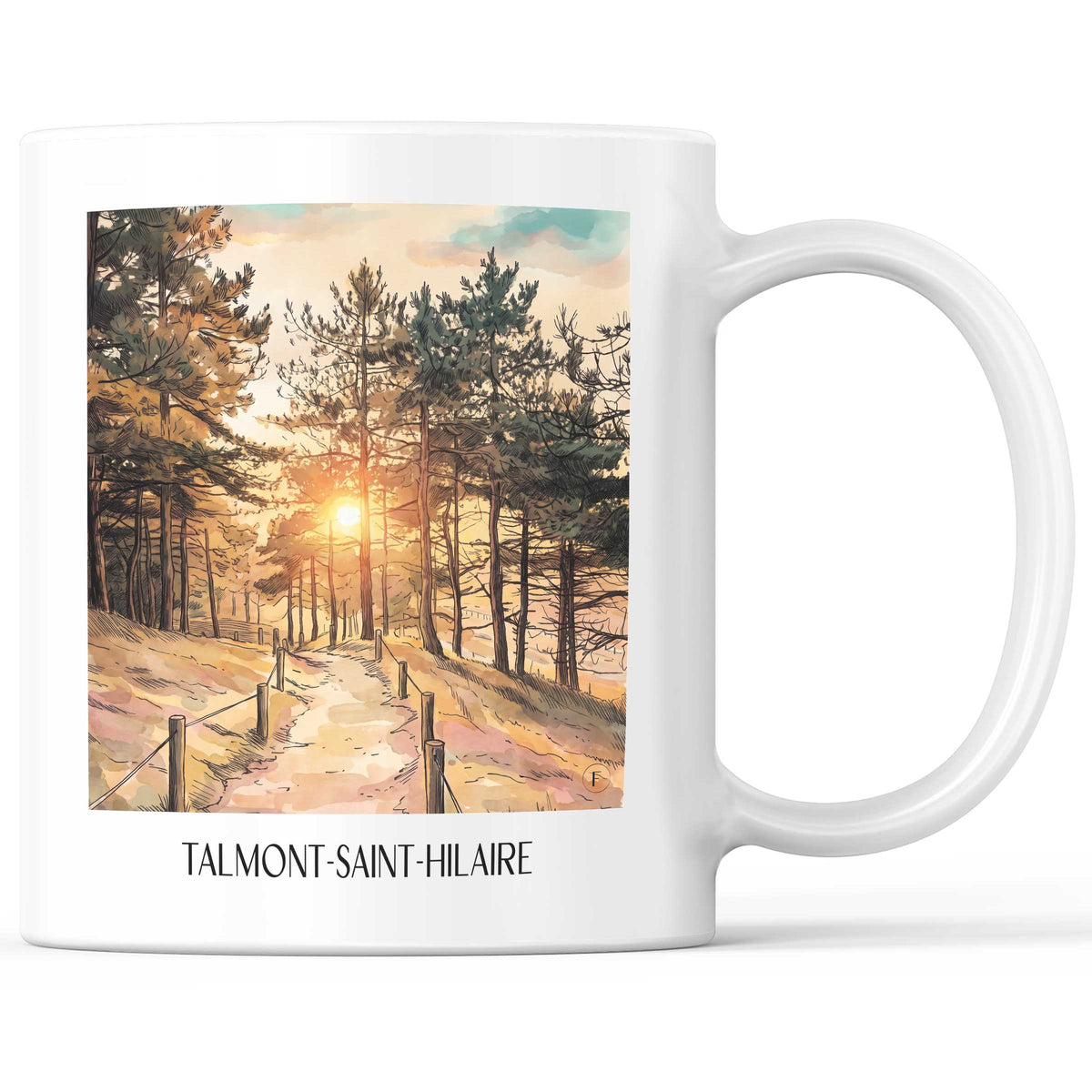 Talmont-Saint-Hilaire Kaffeebecher - Vendée - Frankreich Becher - Kaffeetasse im Aquarell Stil - favplace