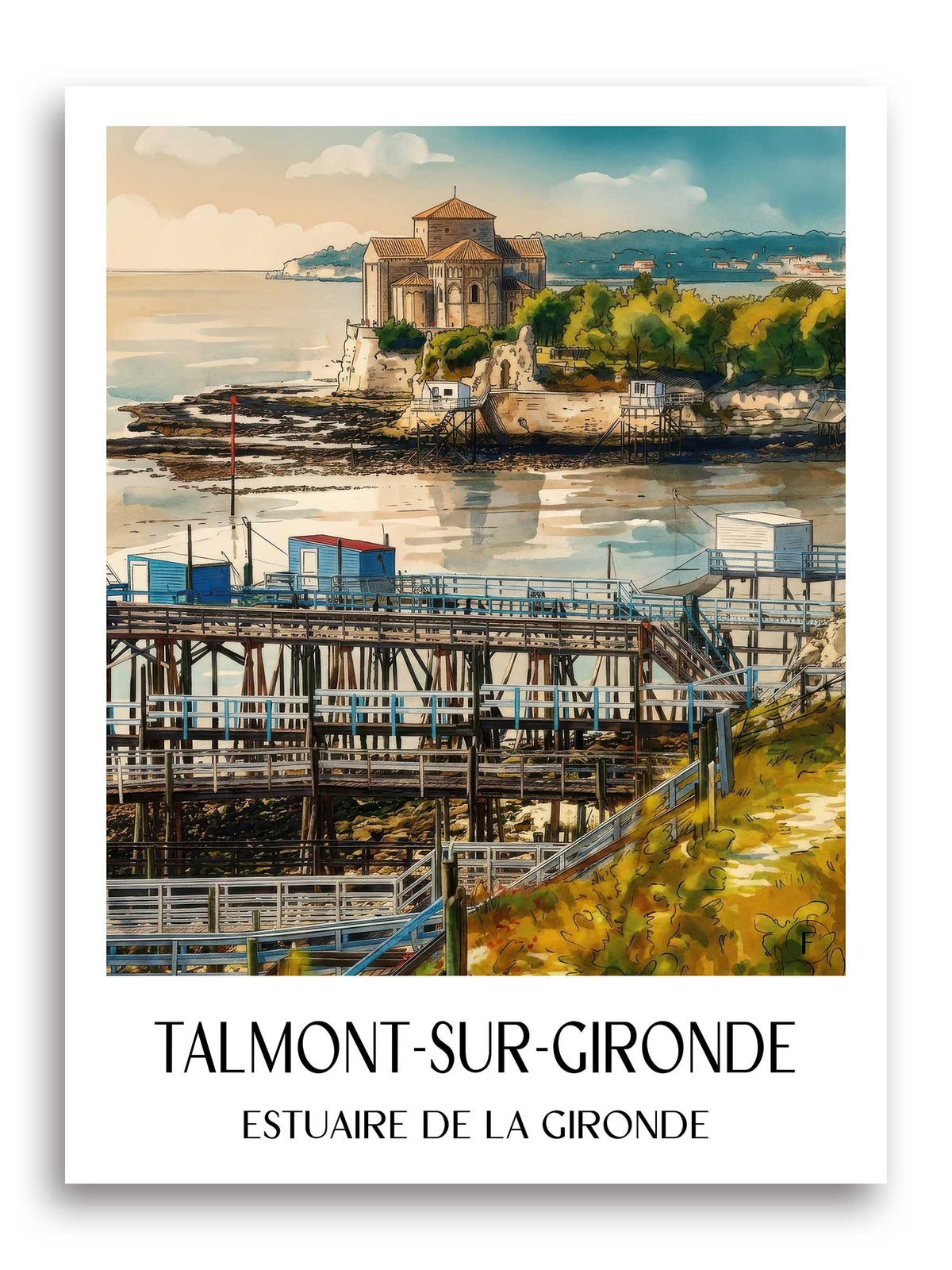 talmont-sur-gironde-estuaire-de-la-gironde-frankreich-poster-aquarell