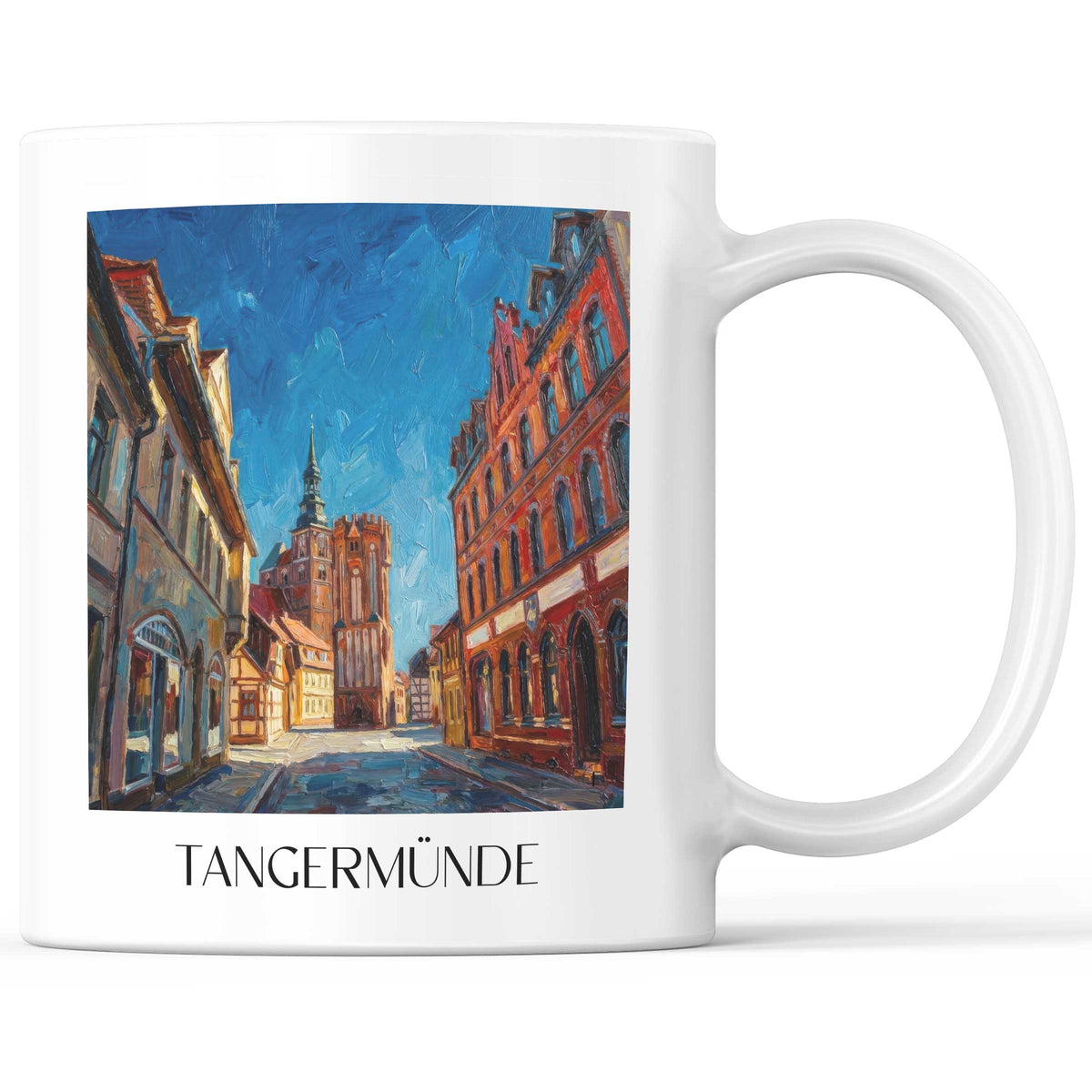 Tangermünde Kaffeebecher - Altmark - Deutschland Becher - Kaffeetasse im Ölgemälde Stil - favplace