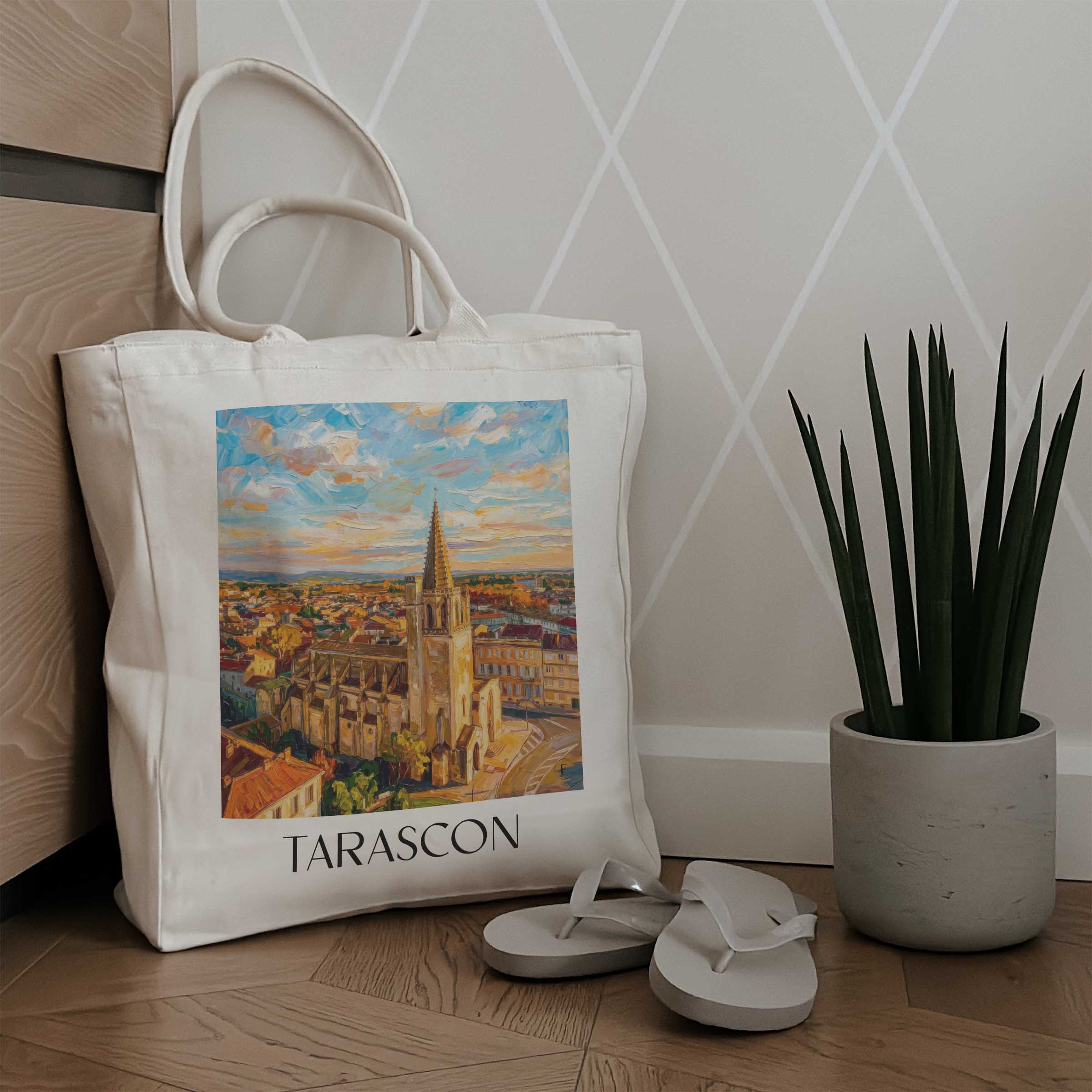 tarascon-provence-frankreich-einkaufstasche-oil-painting-oelgemaelde