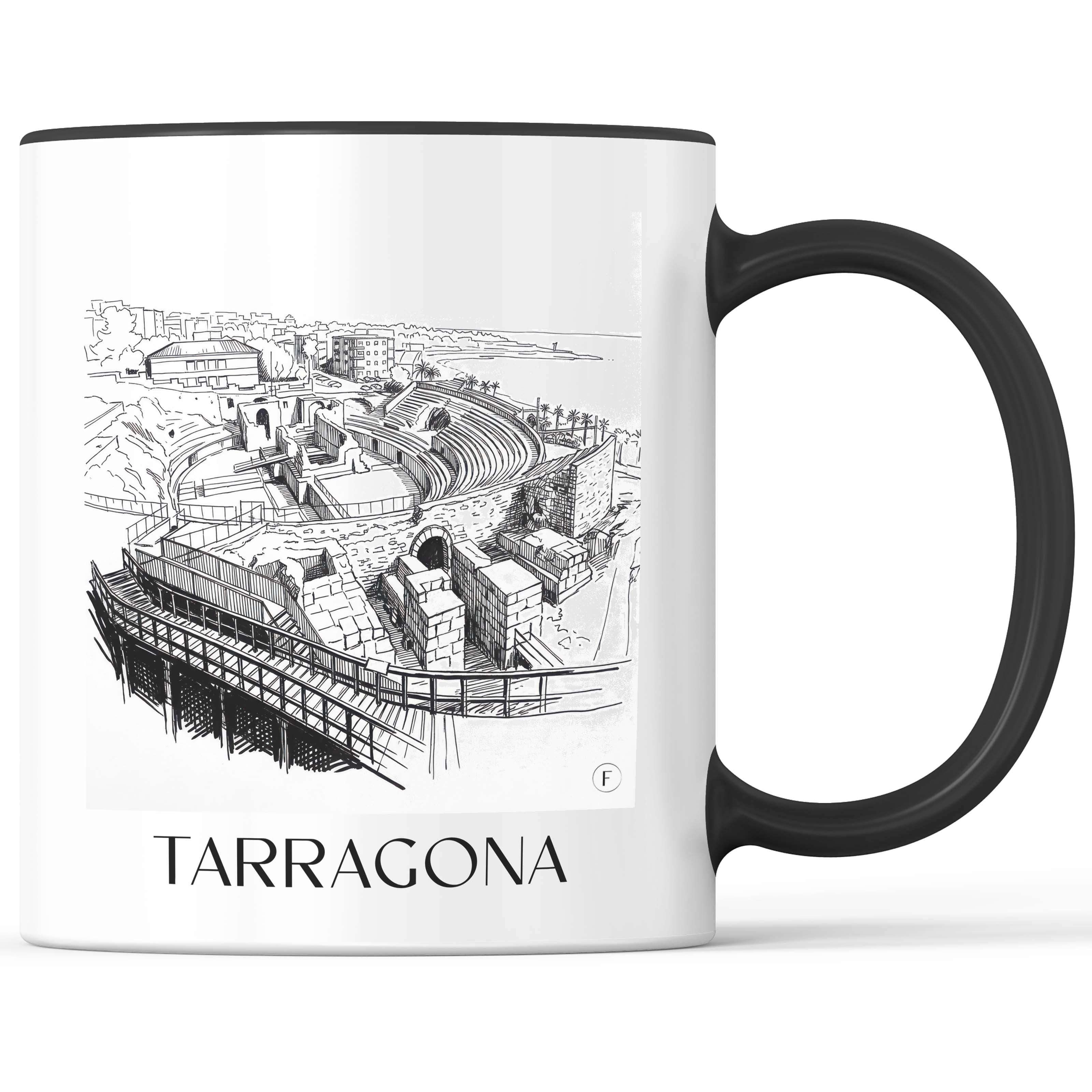 Tarragona Kaffeebecher - Spanien - Spanien Becher - Kaffeetasse im Skizze Stil - favplace