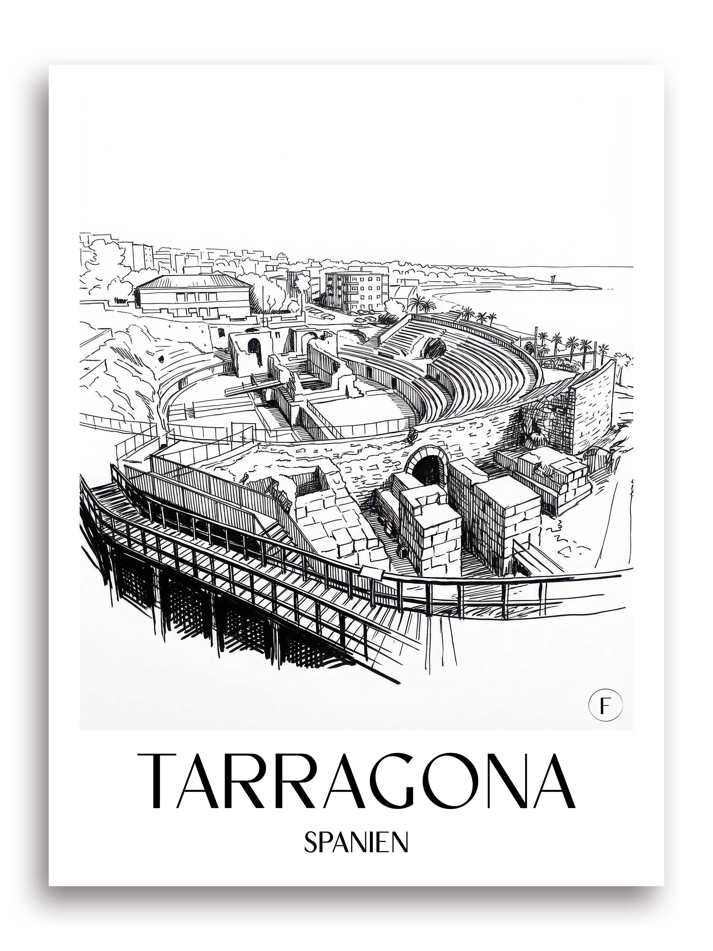 tarragona-spanien-spanien-poster-skizze