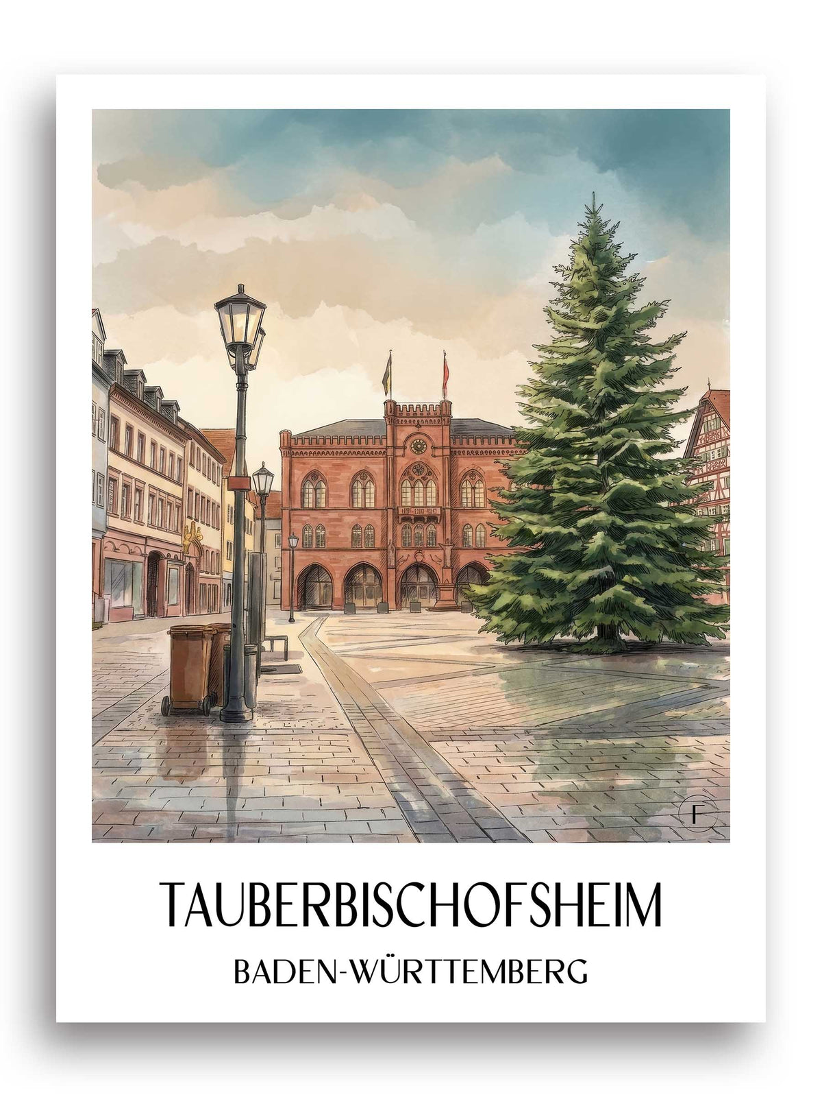 tauberbischofsheim-baden-württemberg-deutschland-poster-aquarell