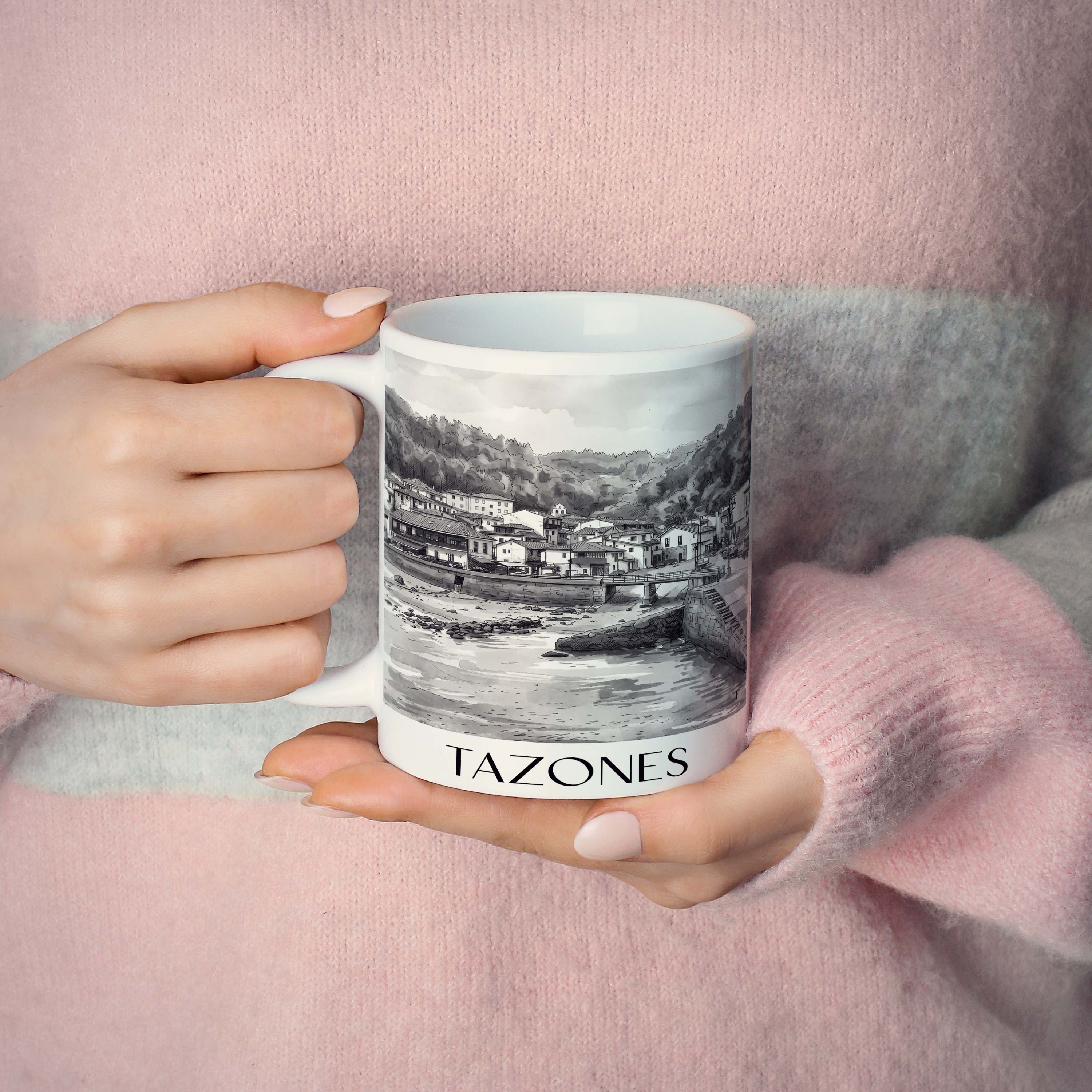 tazones-spanien-spanien-kaffeebecher-aquarell-schwarz-weiss