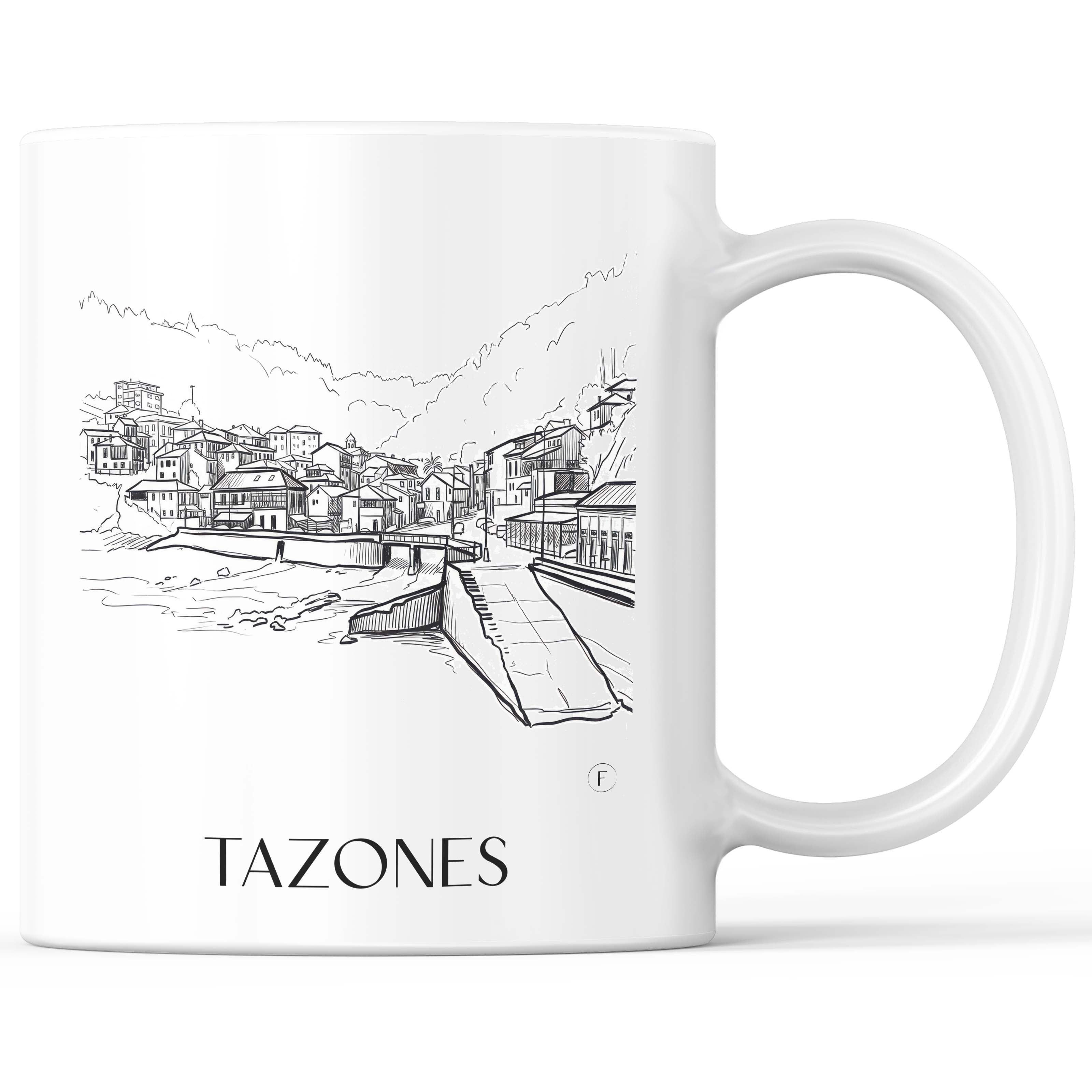 Tazones Kaffeebecher - Spanien - Spanien Becher - Kaffeetasse im Skizze Stil - favplace