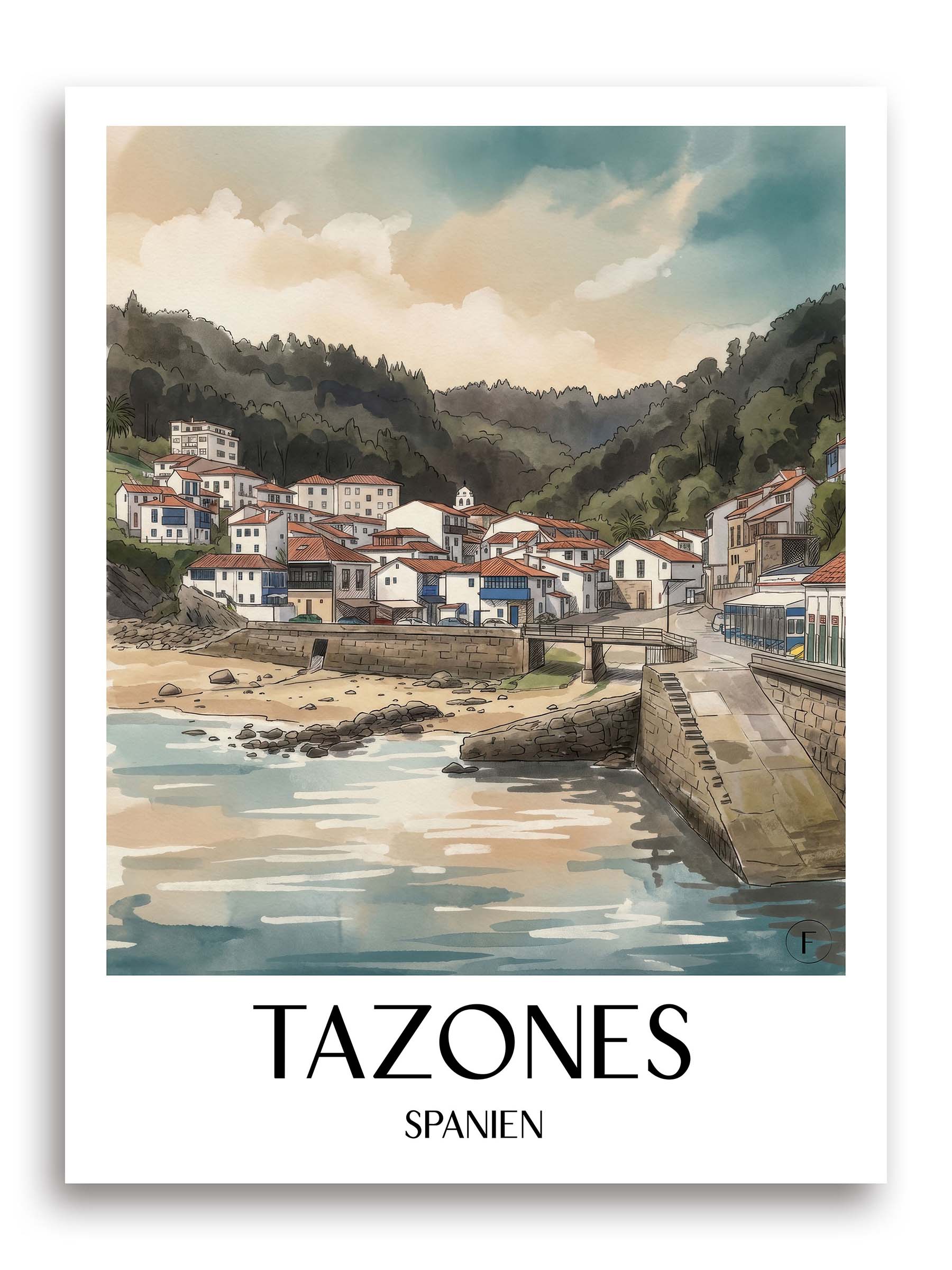 tazones-spanien-spanien-poster-aquarell