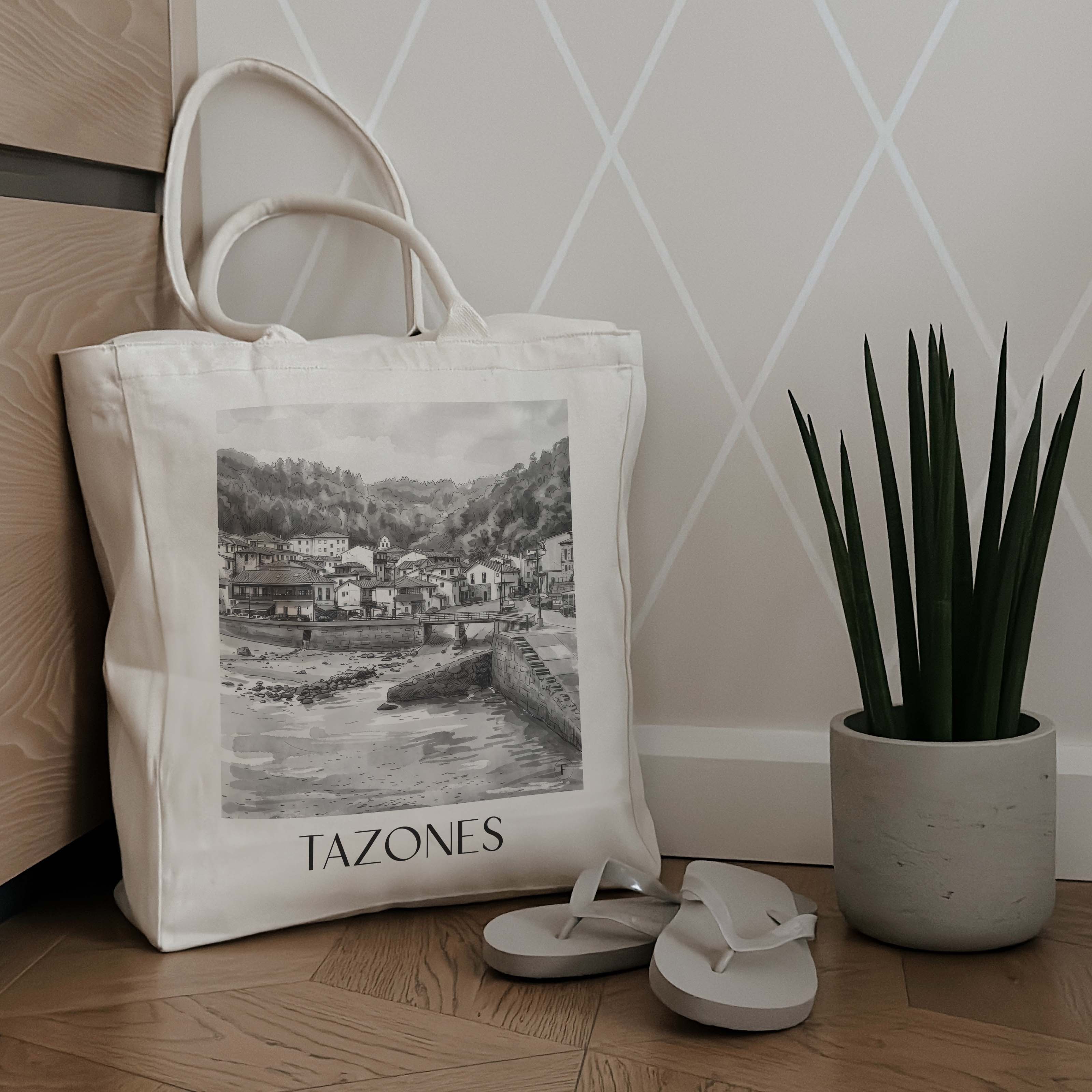 tazones-spanien-spanien-einkaufstasche-aquarell-schwarz-weiss